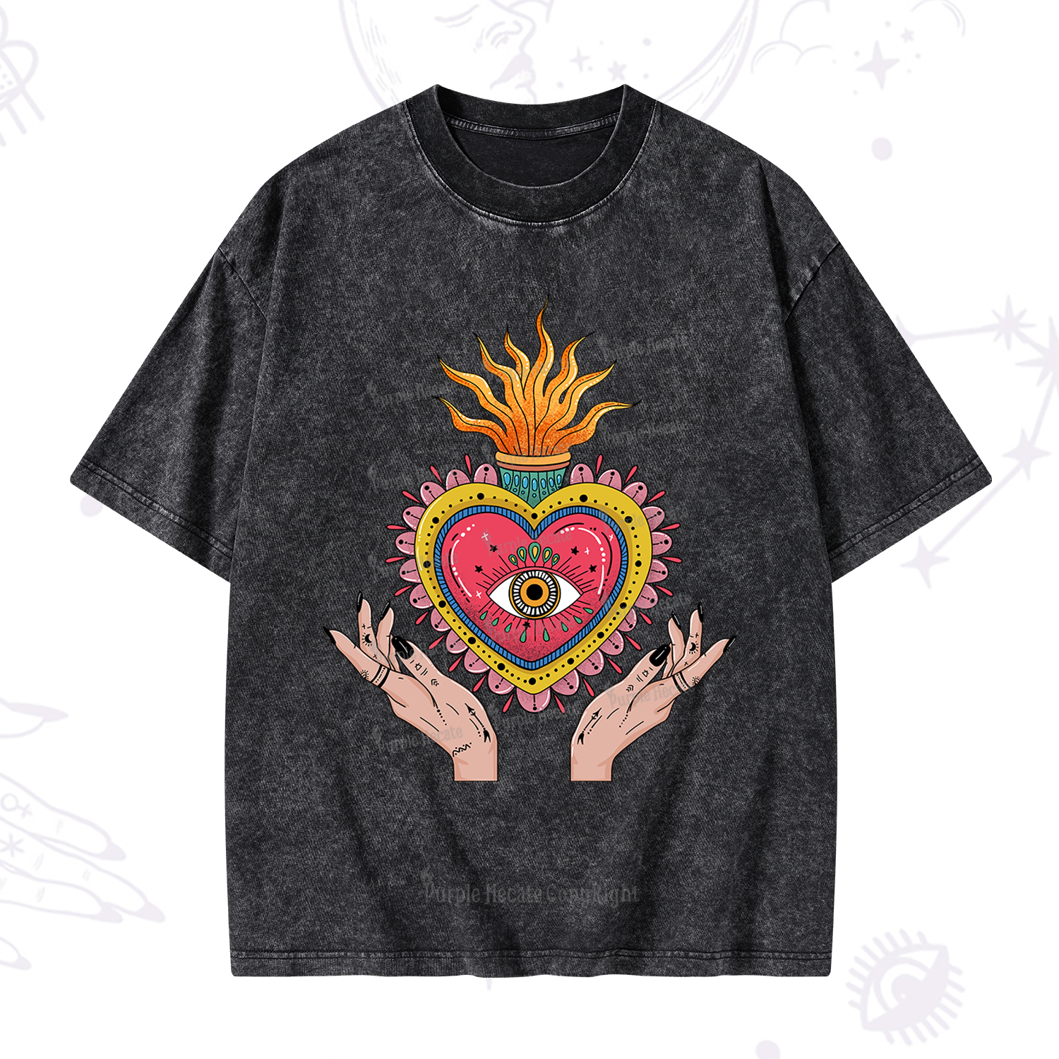 Purplehecate The Fiery Eye Washed T-Shirt