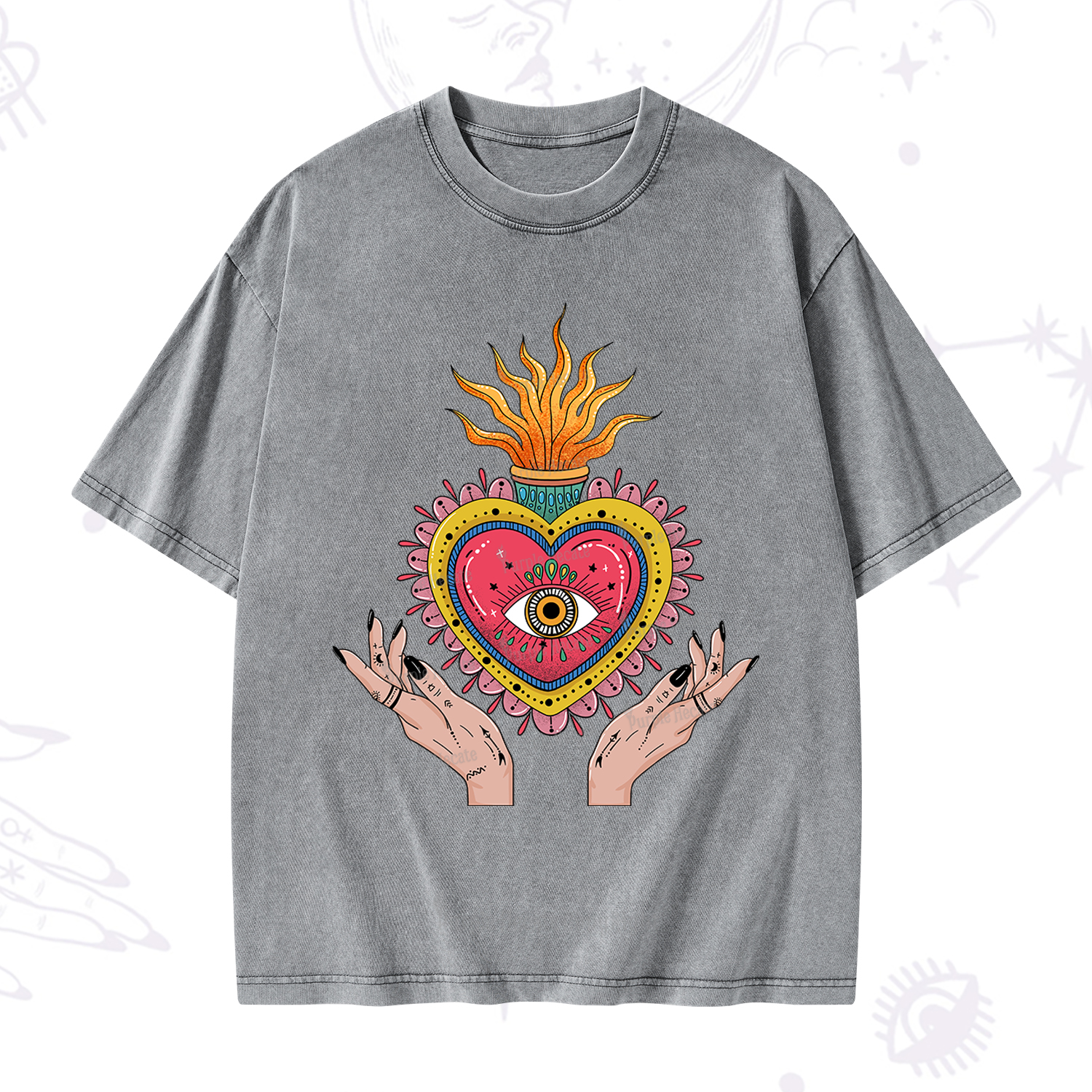 Purplehecate The Fiery Eye Washed T-Shirt