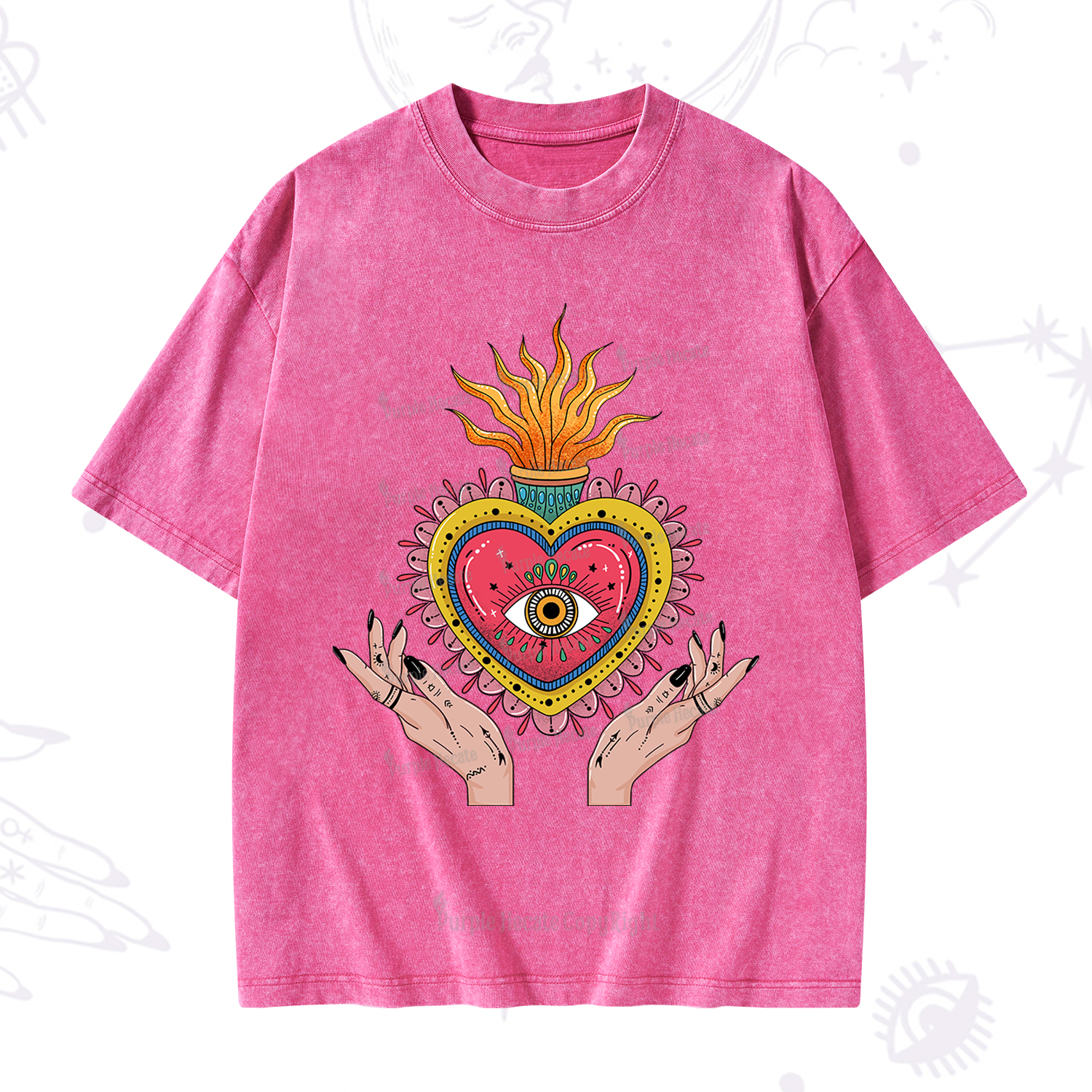Purplehecate The Fiery Eye Washed T-Shirt
