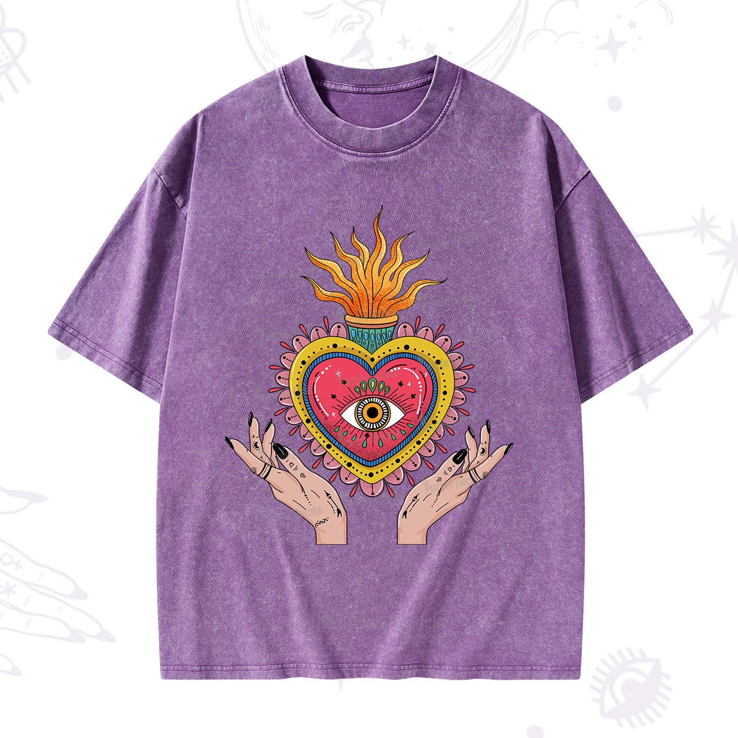 Purplehecate The Fiery Eye Washed T-Shirt