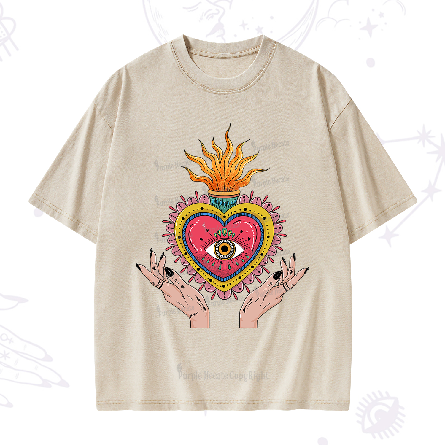 Purplehecate The Fiery Eye Washed T-Shirt