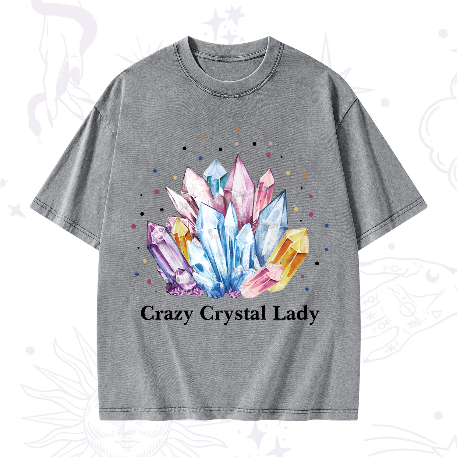 Purplehecate Crazy Crystal Washed T-Shirt