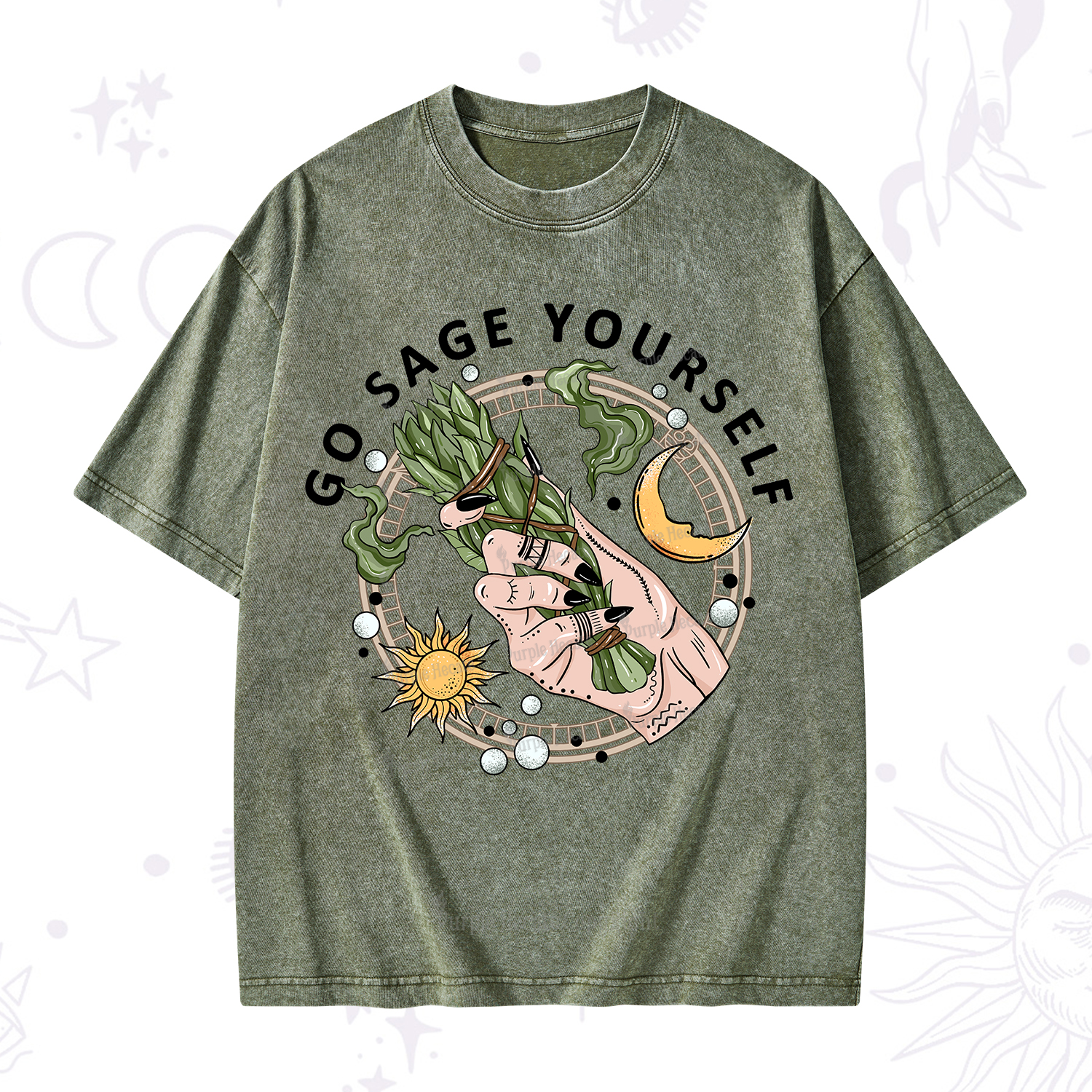 Purplehecate Go Sage Yourself Washed T-Shirt