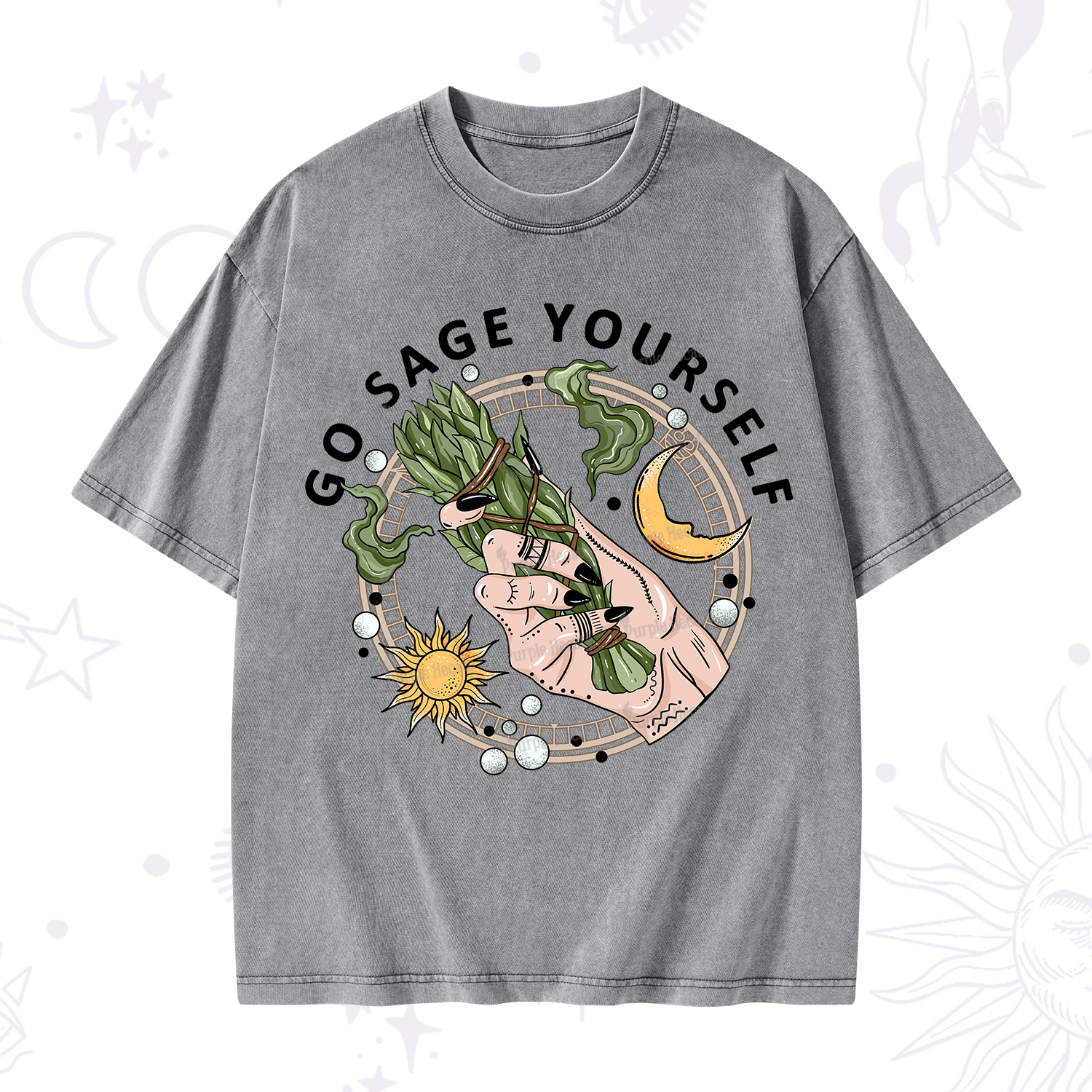 Purplehecate Go Sage Yourself Washed T-Shirt