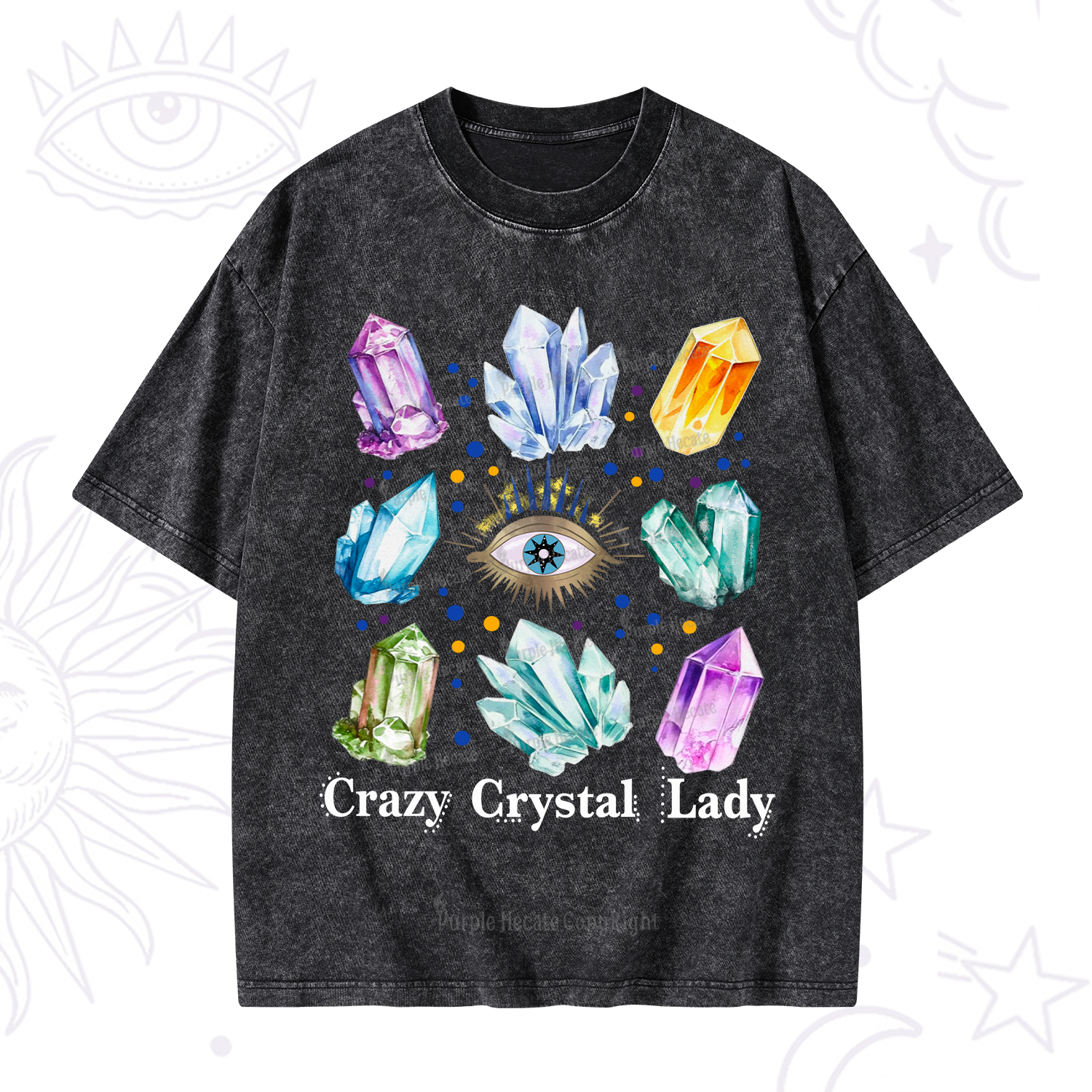 Purplehecate Crysral Lady Washed T-Shirt