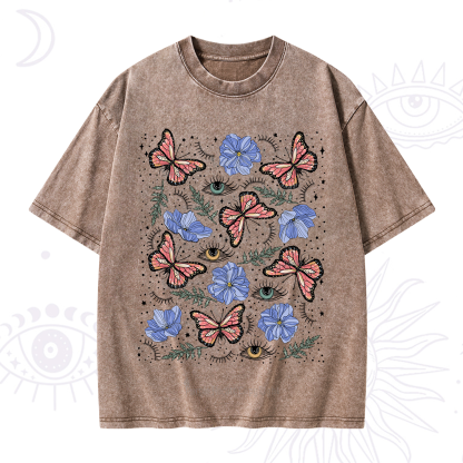 Purplehecate Butterfly Floral Washed T-Shirt