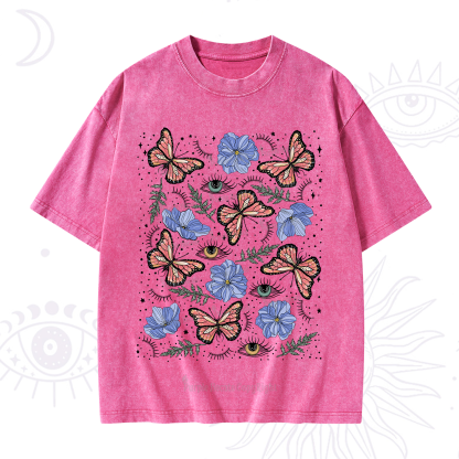 Purplehecate Butterfly Floral Washed T-Shirt