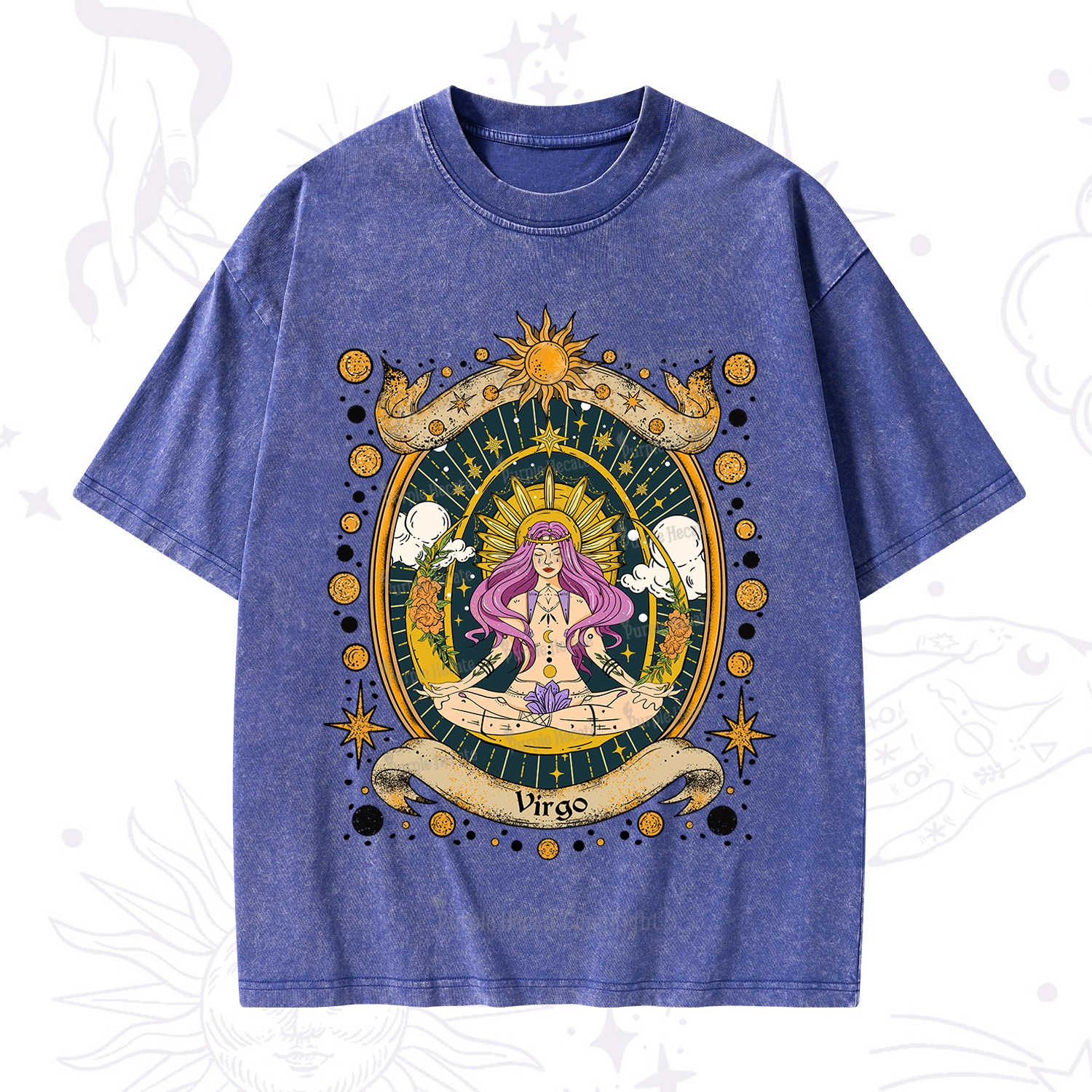 Purplehecate Virgo Radiance Zodiac Washed T-Shirt