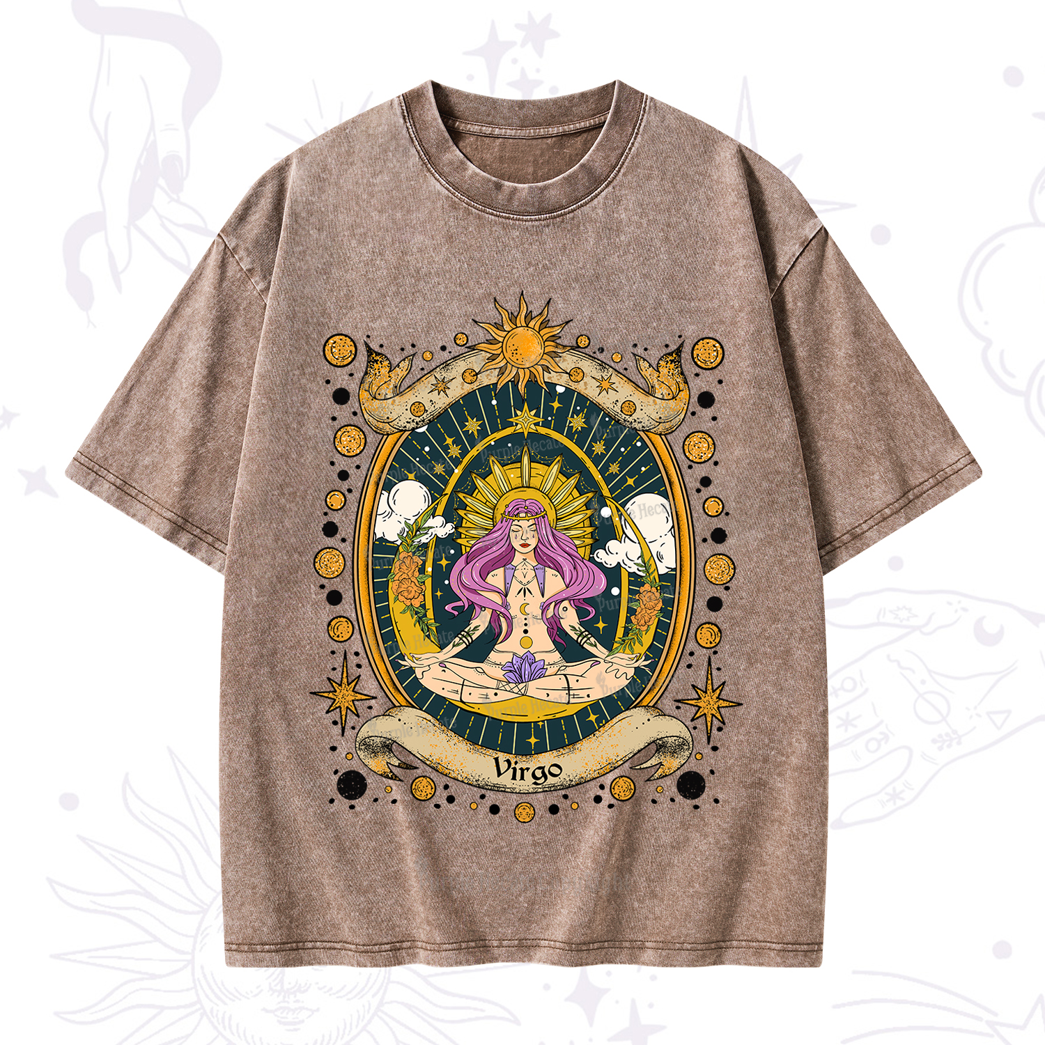 Purplehecate Virgo Radiance Zodiac Washed T-Shirt