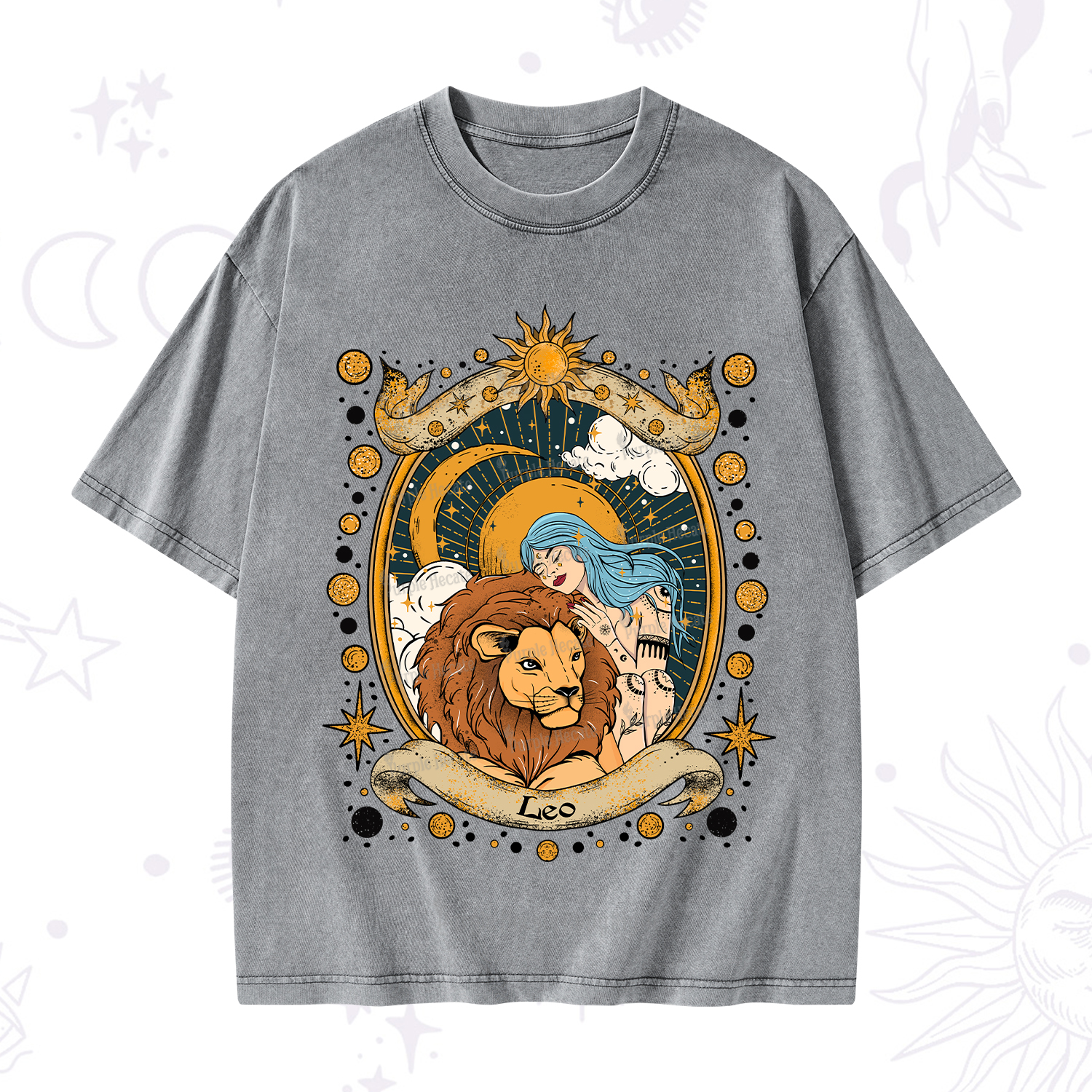 Purplehecate Leo Radiance Zodiac Washed T-Shirt