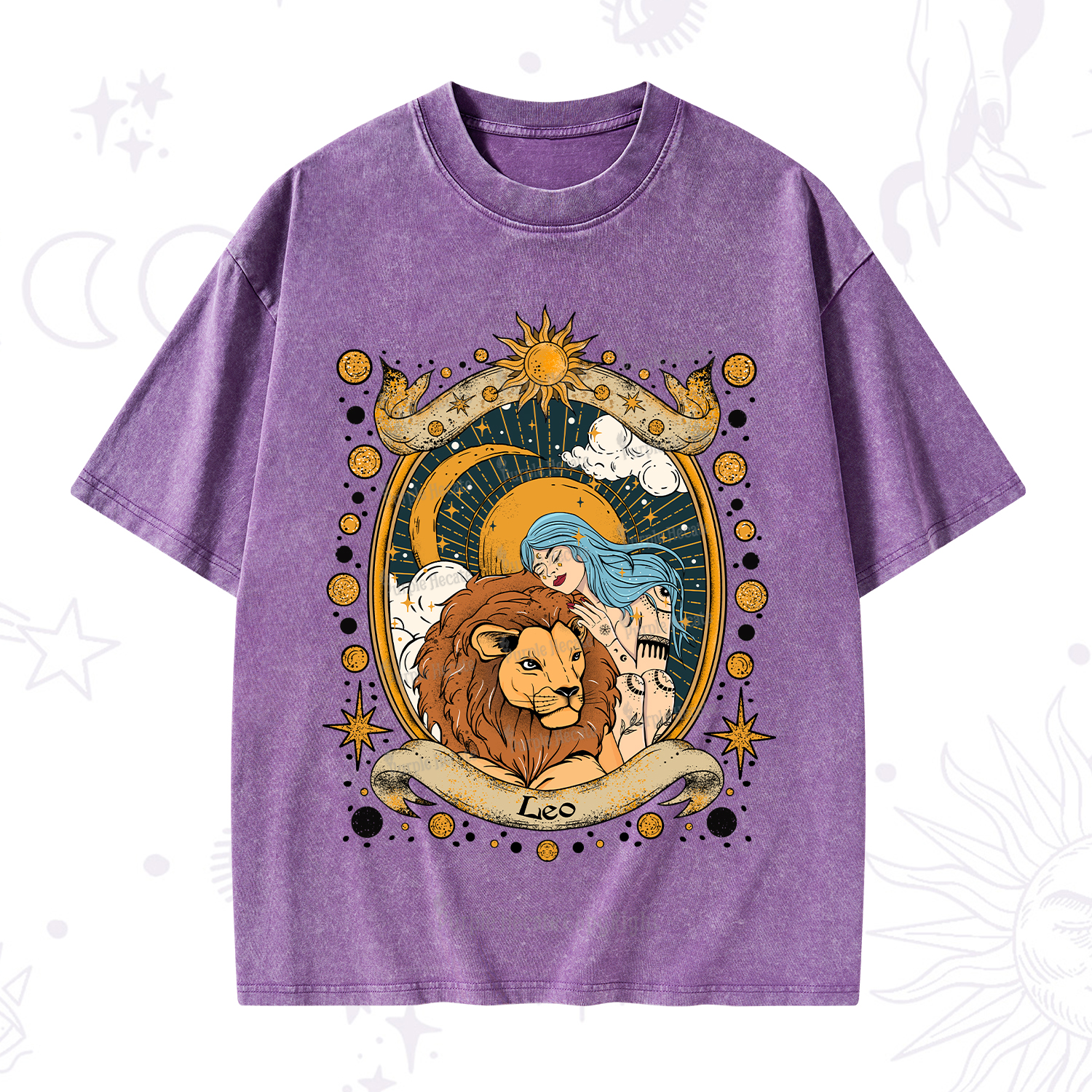 Purplehecate Leo Radiance Zodiac Washed T-Shirt