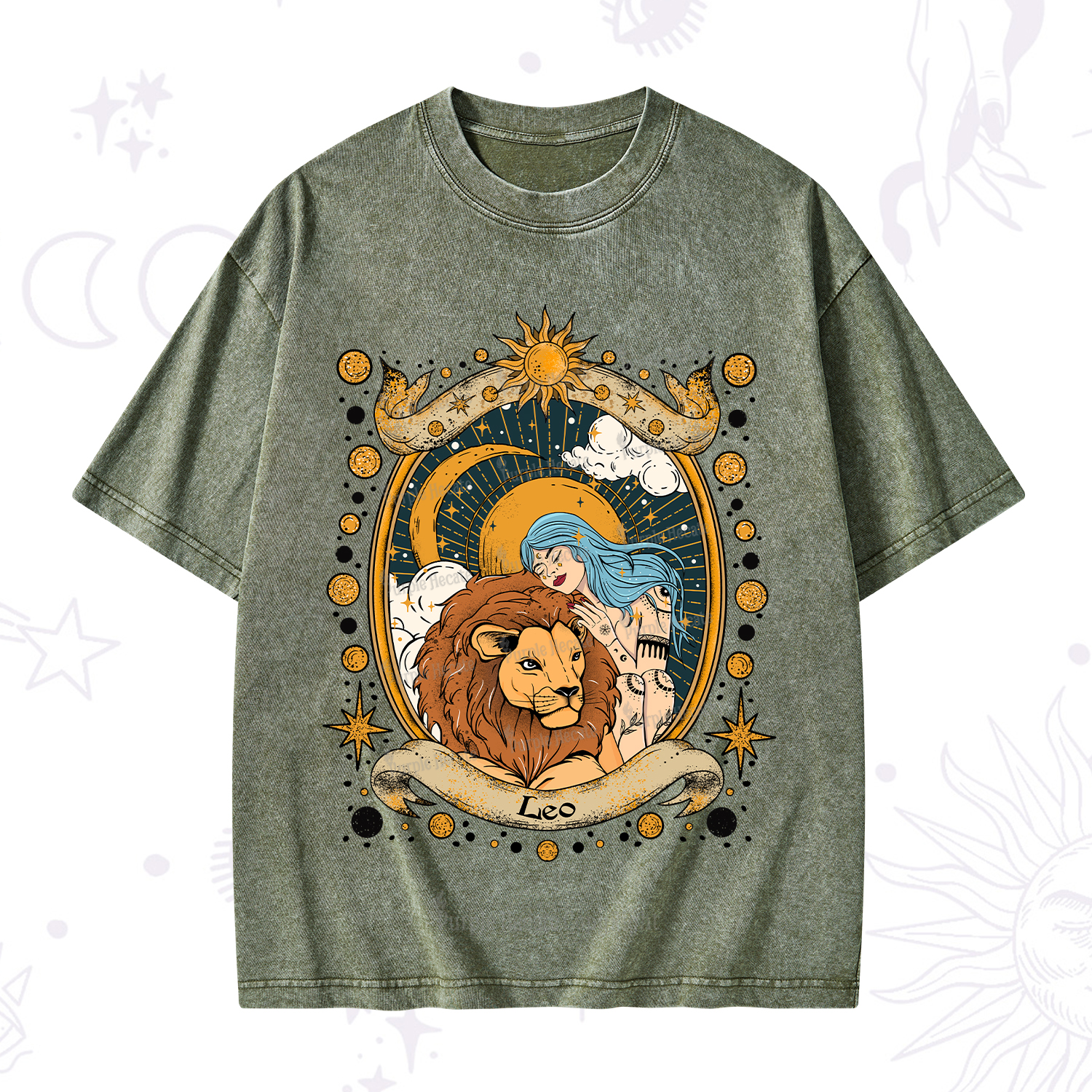 Purplehecate Leo Radiance Zodiac Washed T-Shirt