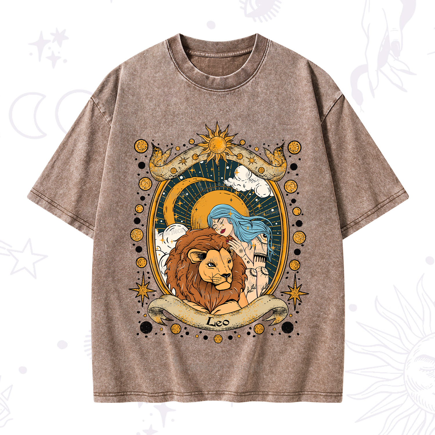 Purplehecate Leo Radiance Zodiac Washed T-Shirt
