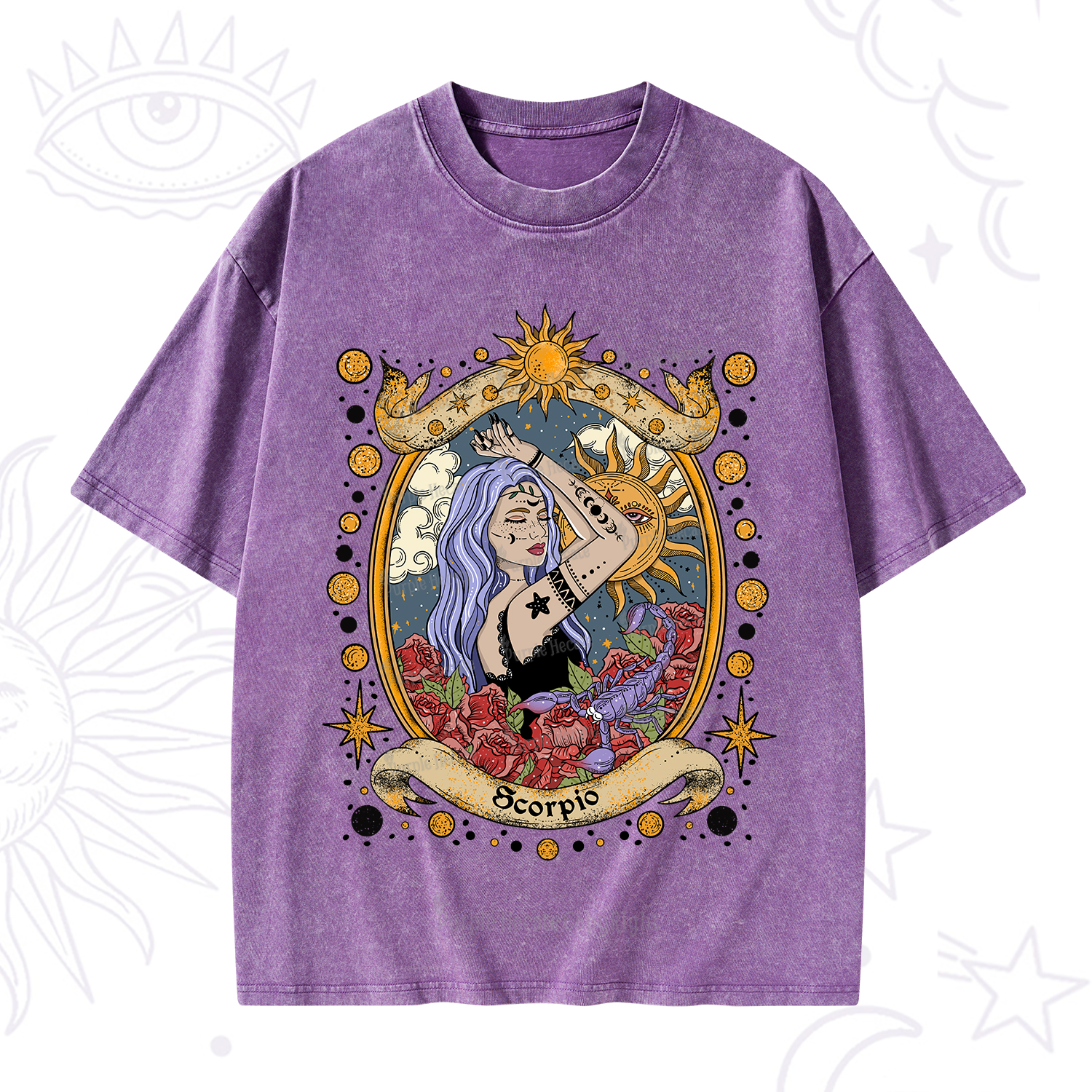 Purplehecate Scorpio Radiance Zodiac Washed T-Shirt