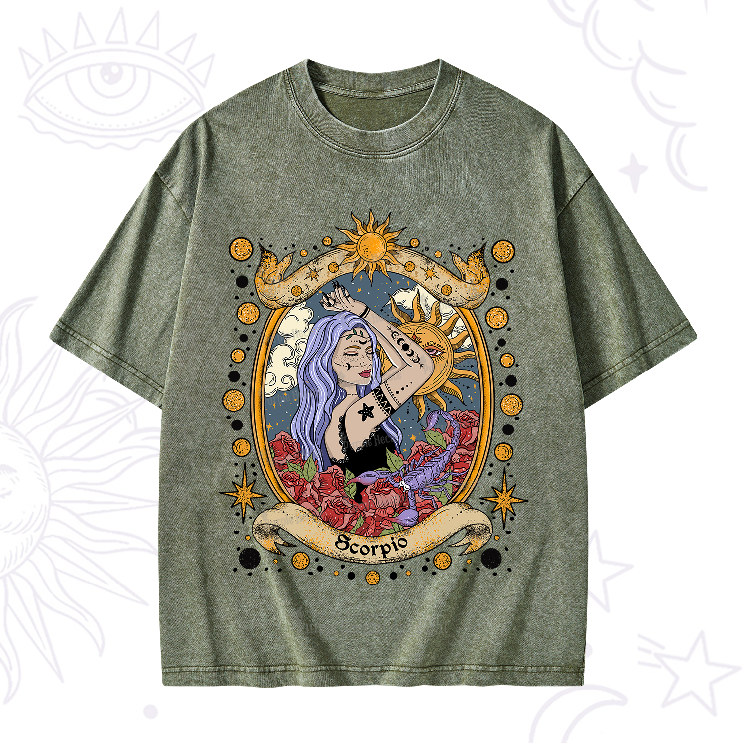Purplehecate Scorpio Radiance Zodiac Washed T-Shirt