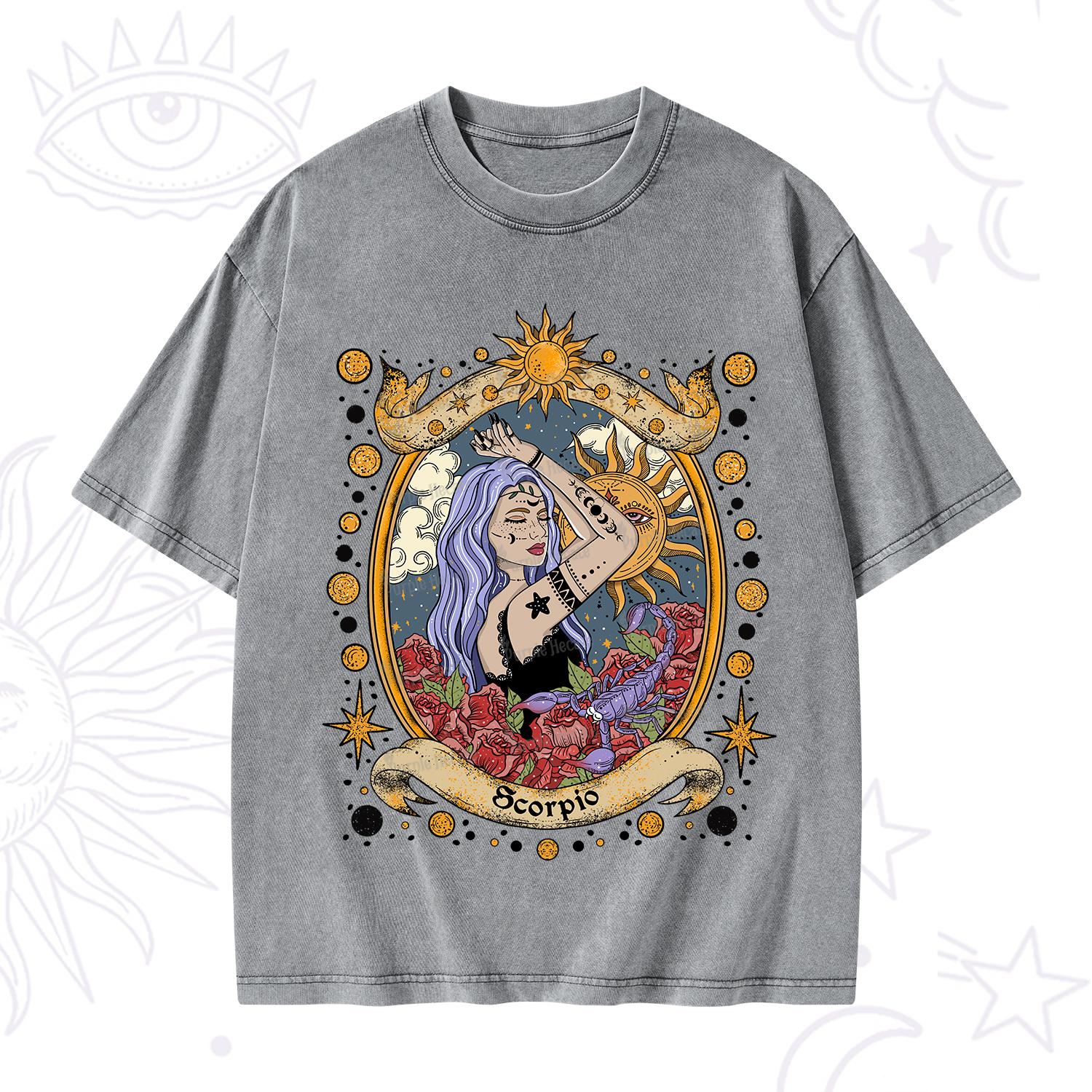 Purplehecate Scorpio Radiance Zodiac Washed T-Shirt