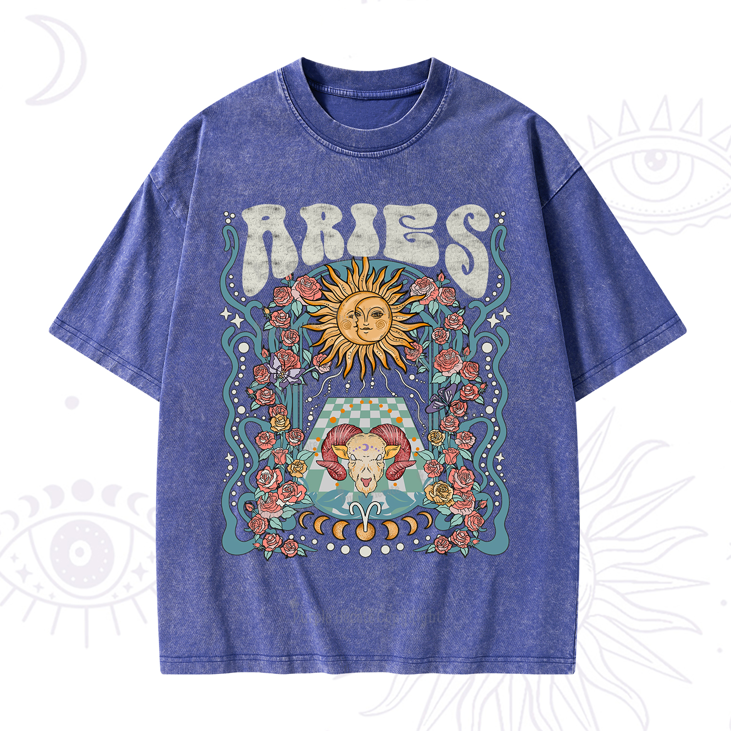 Purplehecate Aries Spirit Zodiac Washed T-Shirt