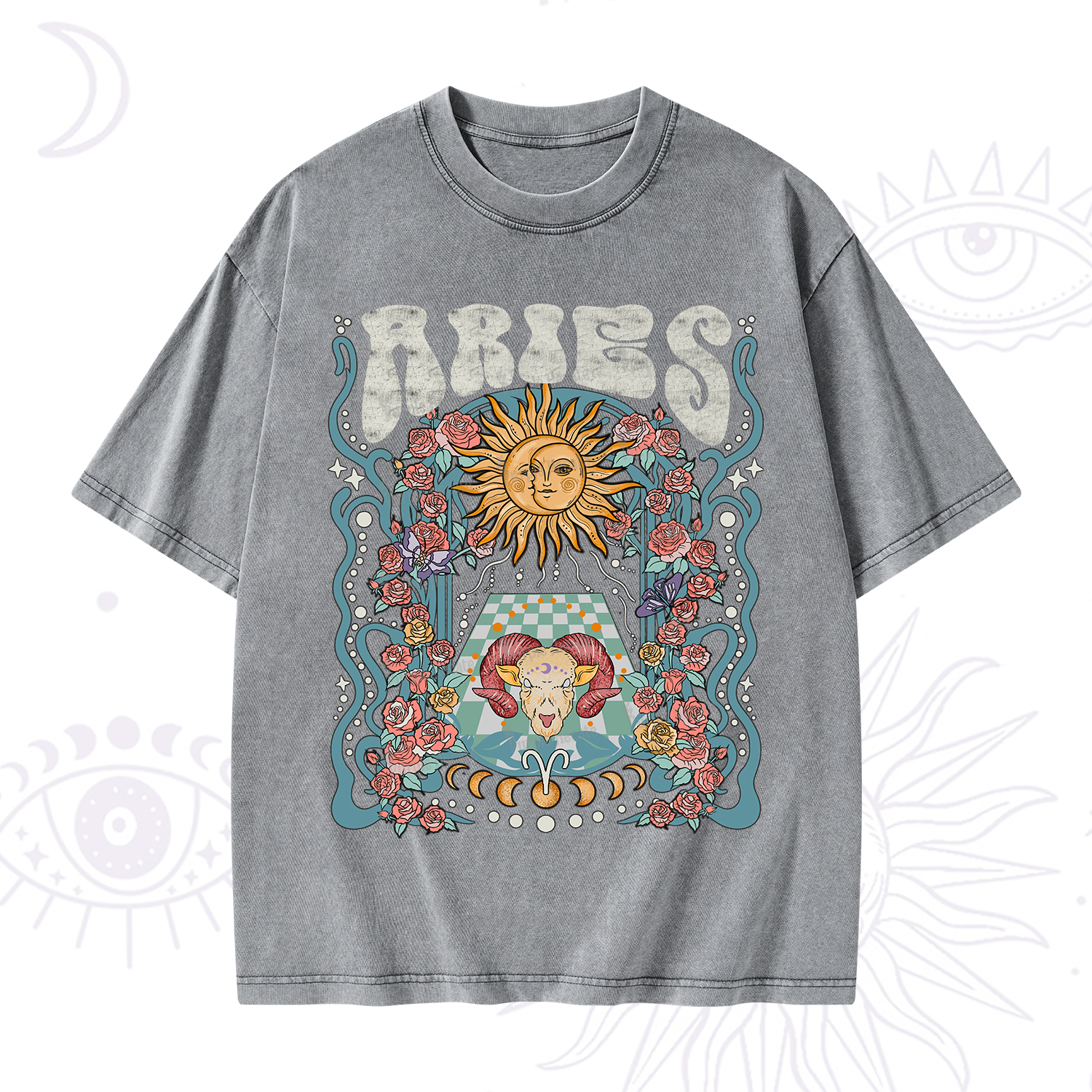 Purplehecate Aries Spirit Zodiac Washed T-Shirt