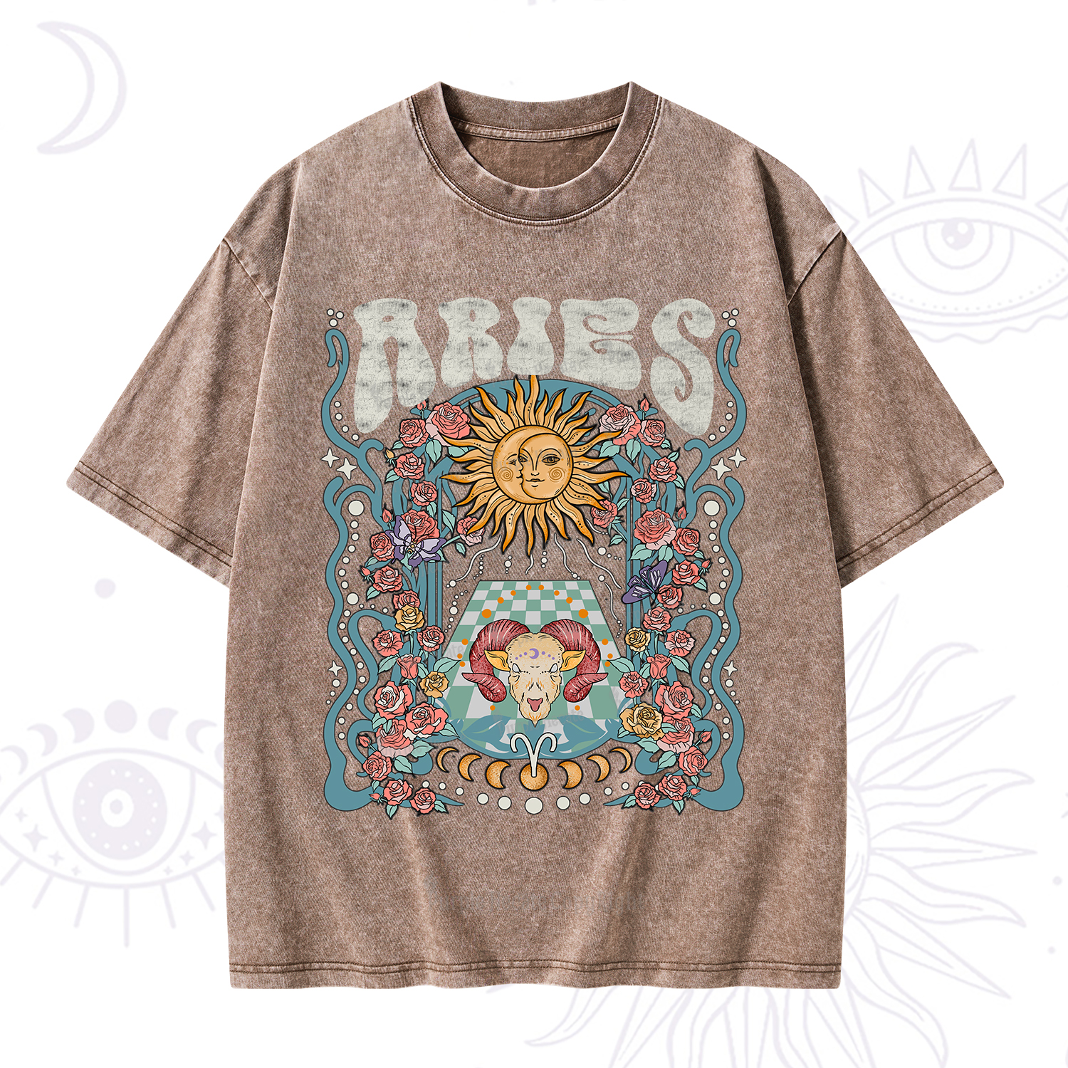 Purplehecate Aries Spirit Zodiac Washed T-Shirt