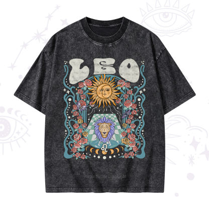 Purplehecate Leo Spirit Zodiac Washed T-Shirt