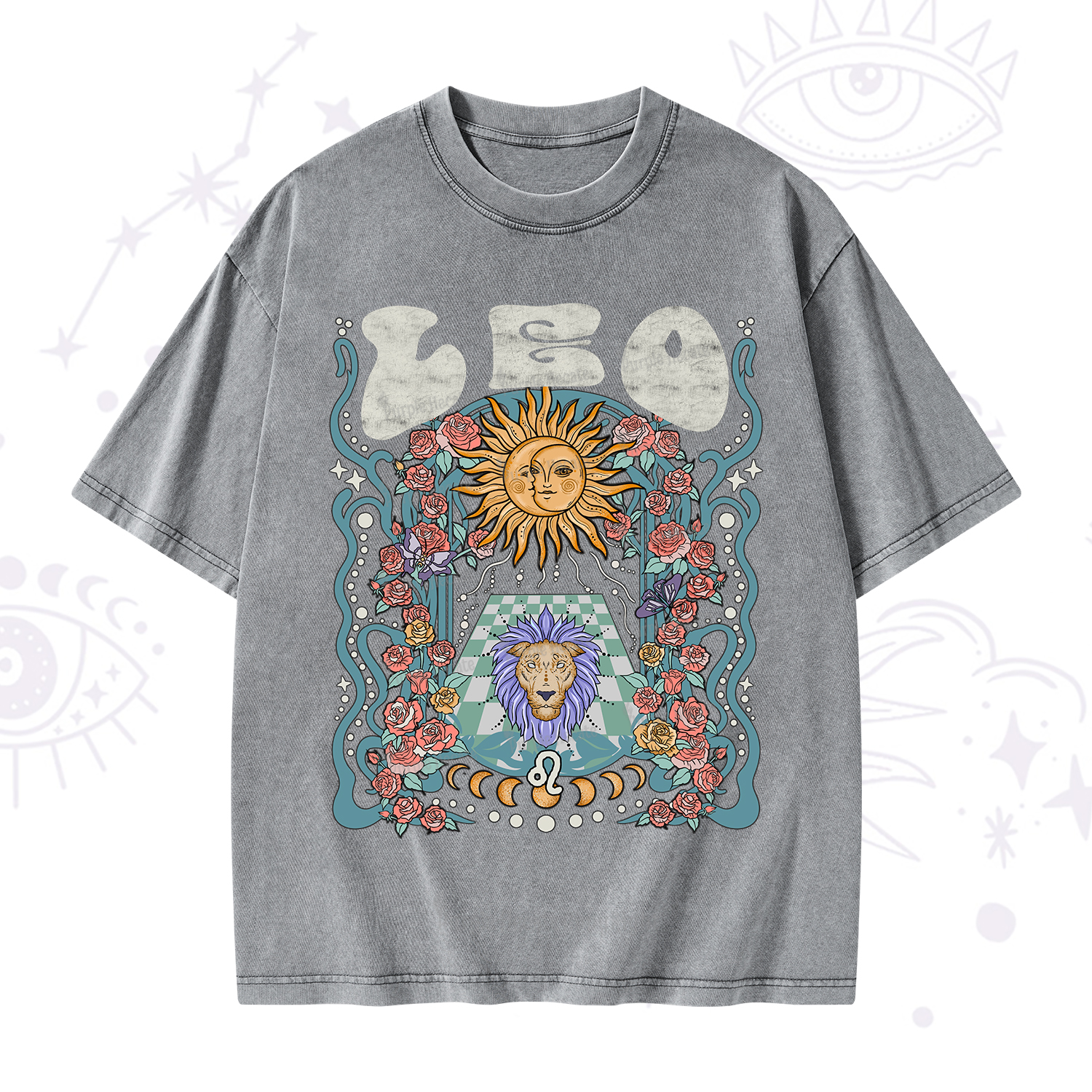 Purplehecate Leo Spirit Zodiac Washed T-Shirt