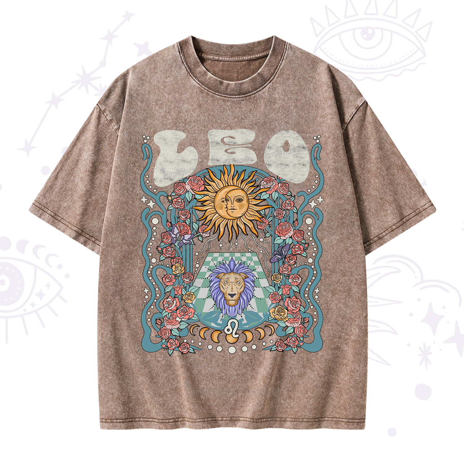 Purplehecate Leo Spirit Zodiac Washed T-Shirt
