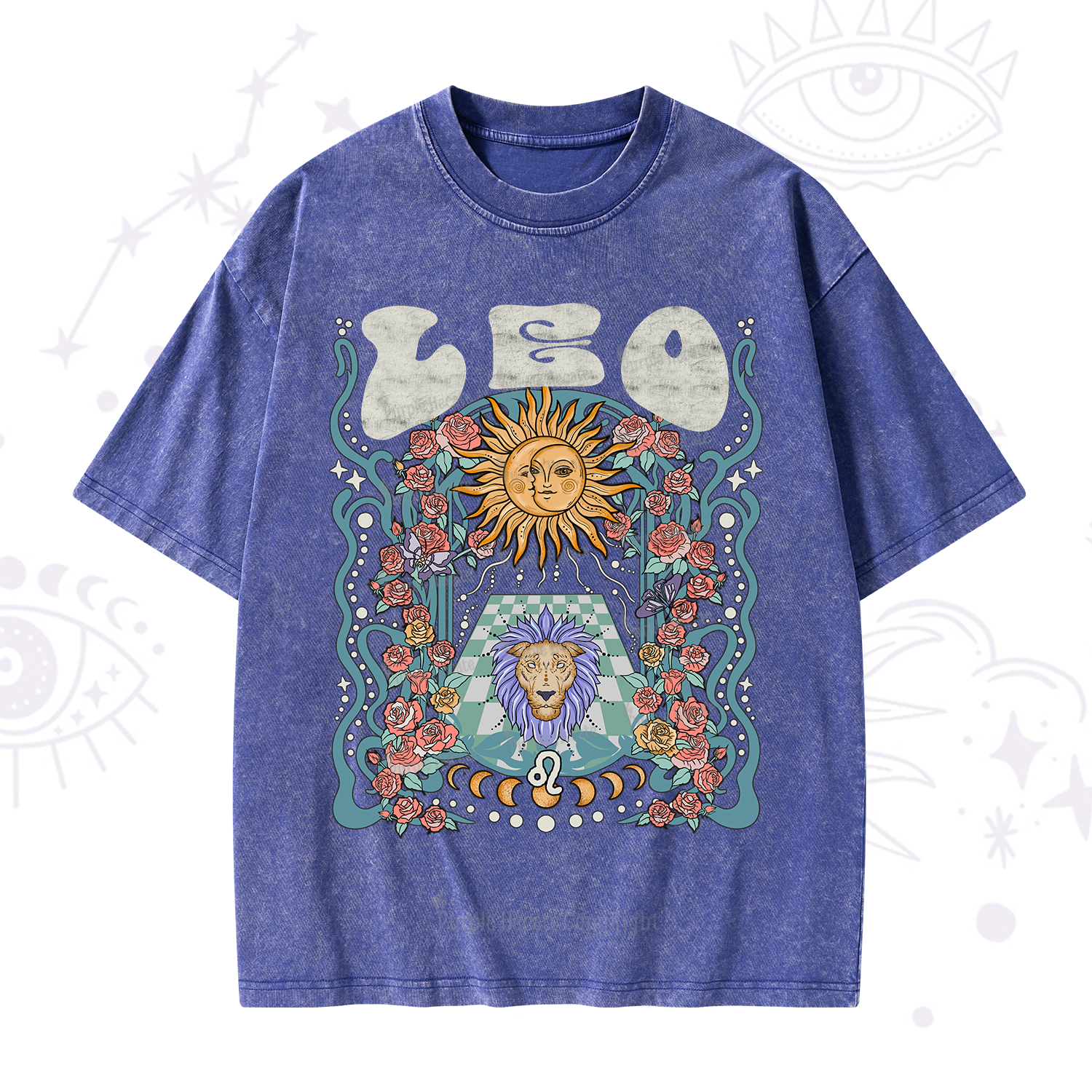Purplehecate Leo Spirit Zodiac Washed T-Shirt