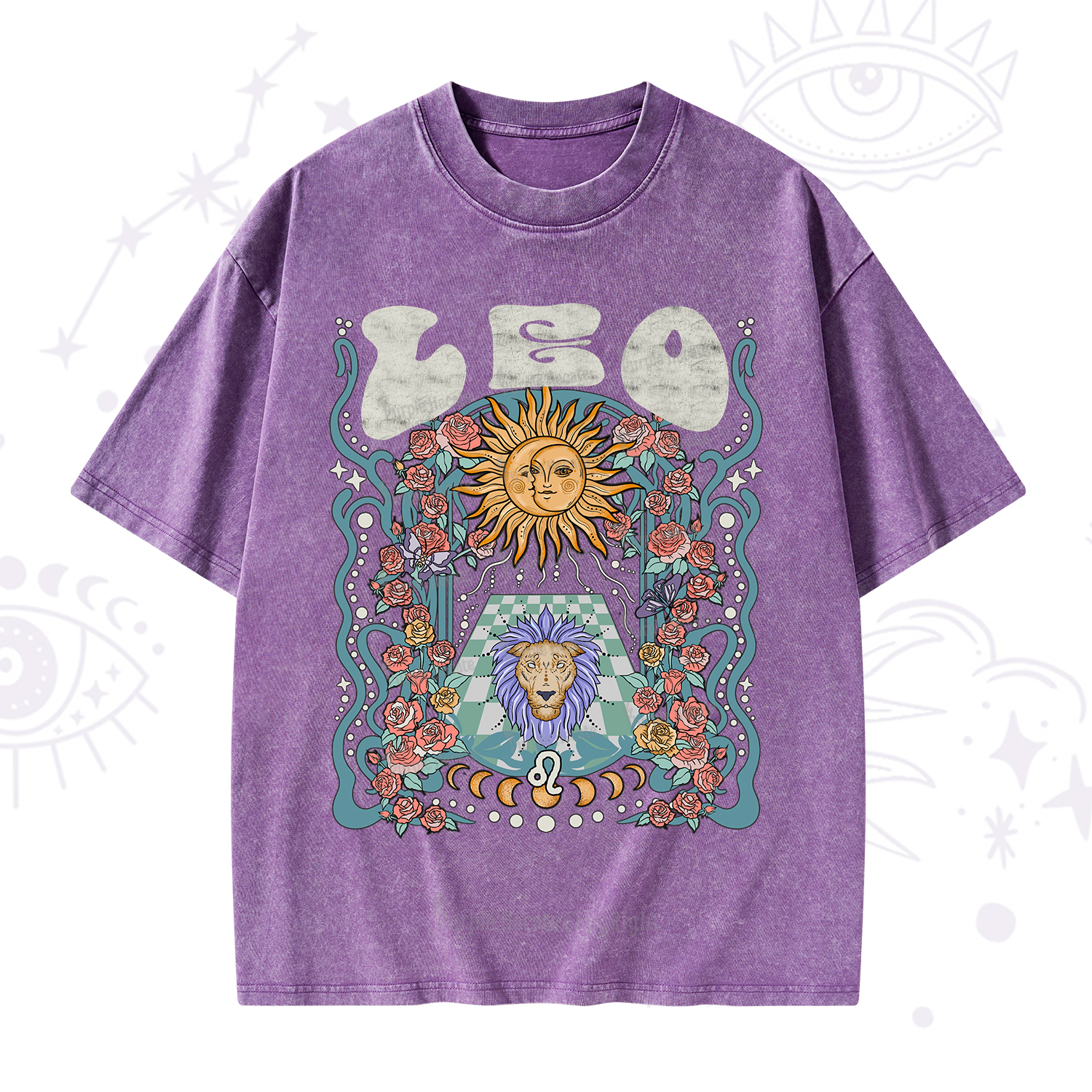 Purplehecate Leo Spirit Zodiac Washed T-Shirt