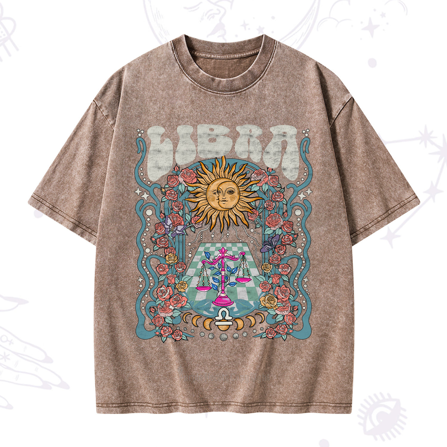 Purplehecate Libra Spirit Zodiac Washed T-Shirt