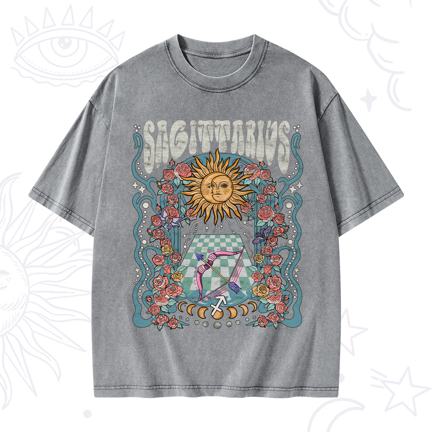 Purplehecate Sagittarius Spirit Zodiac Washed T-Shirt