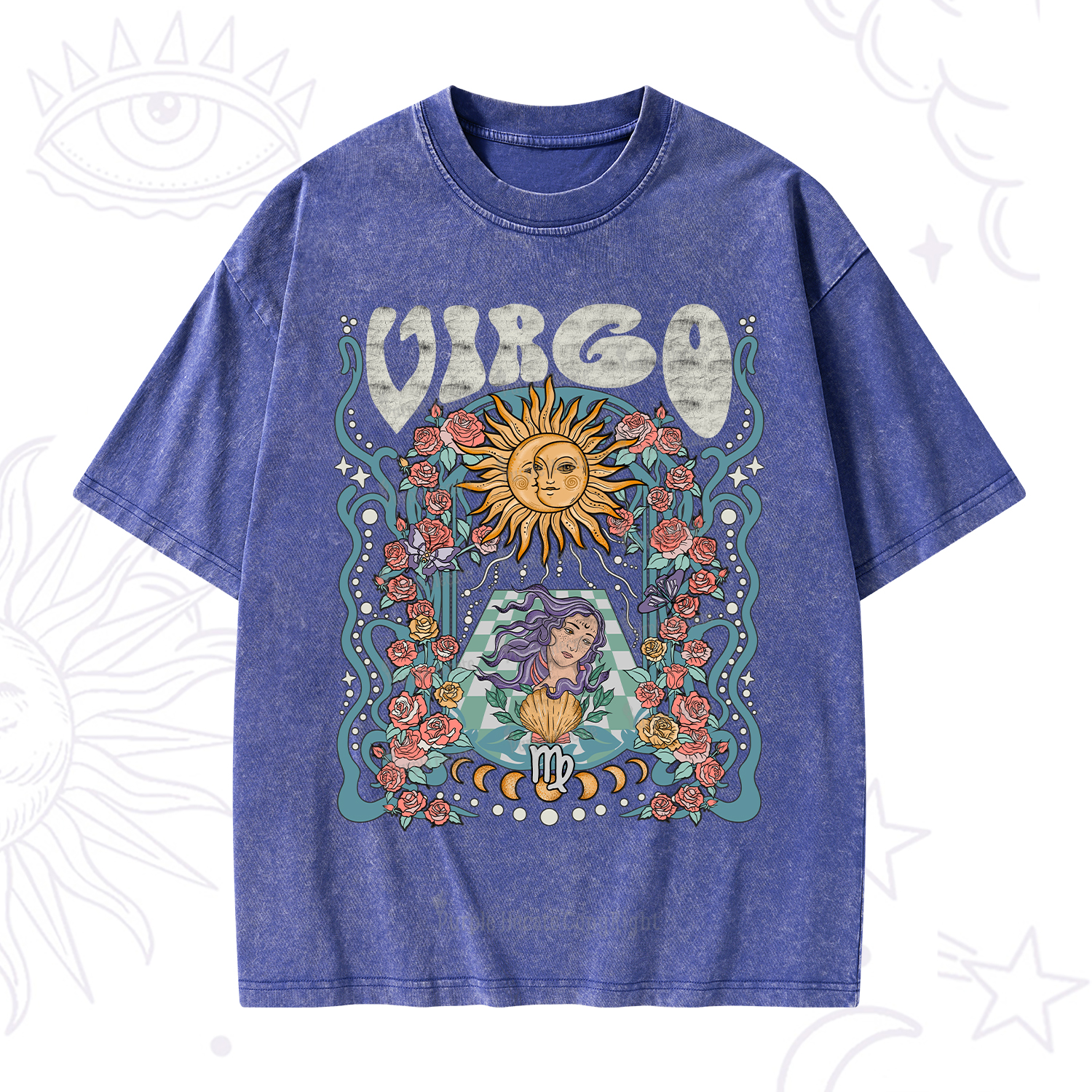 Purplehecate Virgo Spirit Zodiac Washed T-Shirt