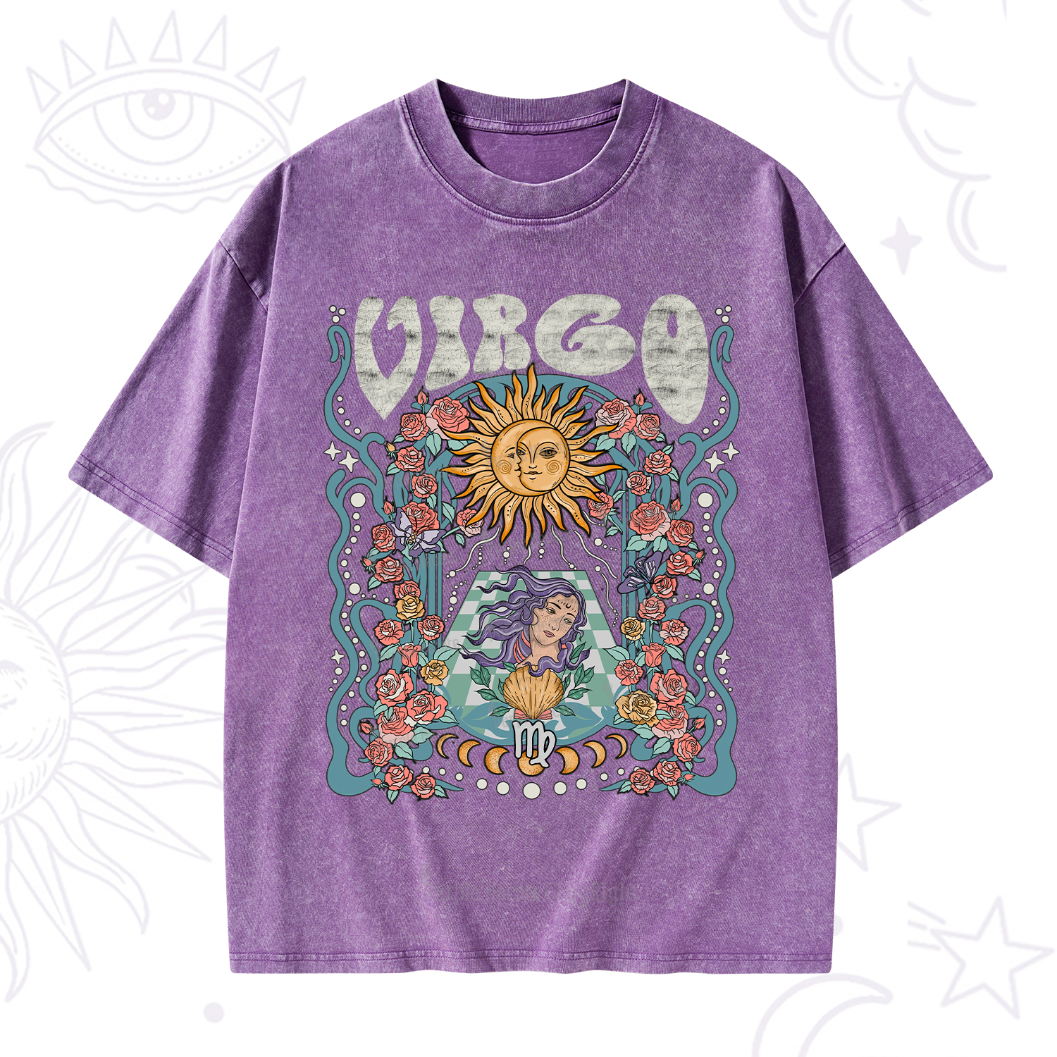 Purplehecate Virgo Spirit Zodiac Washed T-Shirt