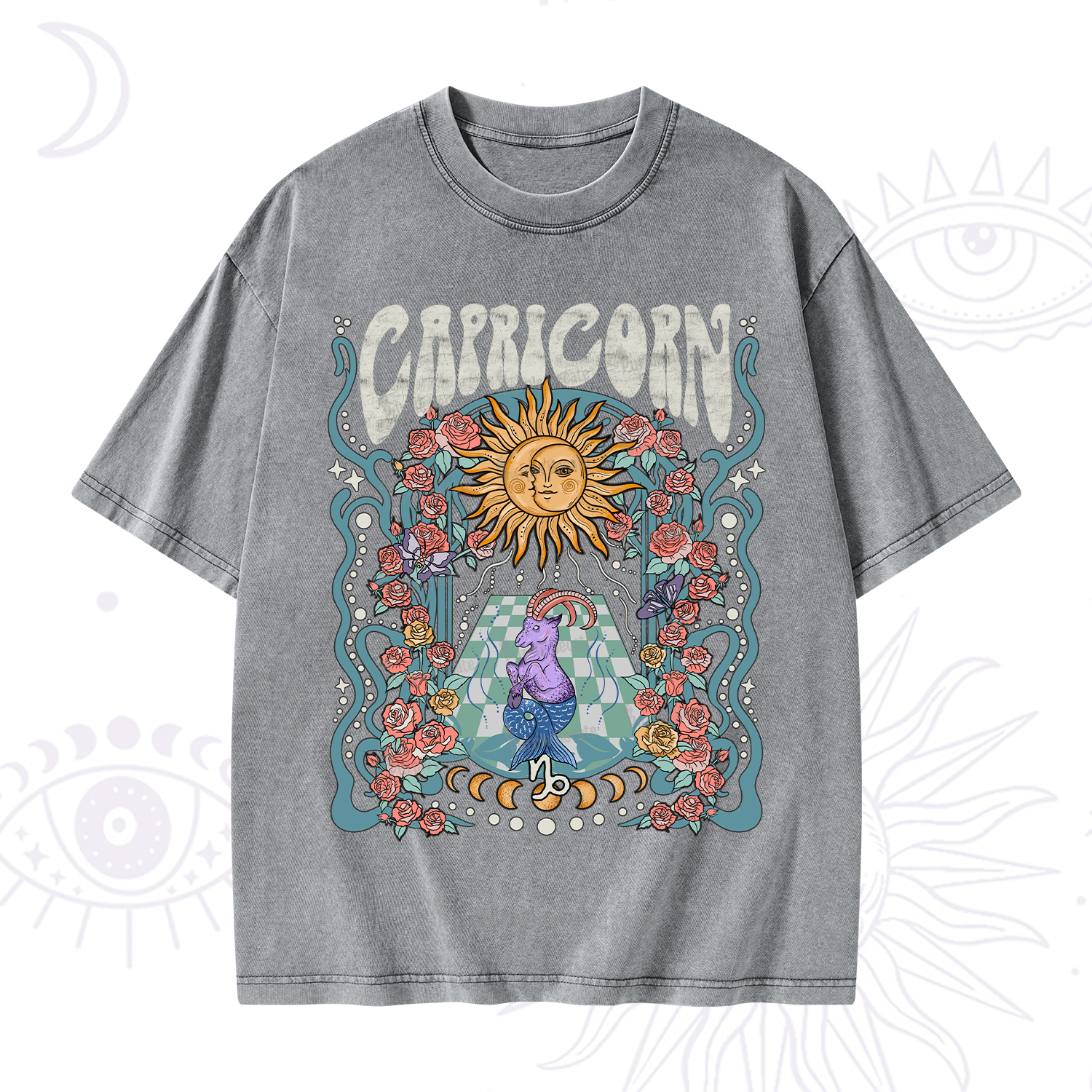 Purplehecate Capricorn Spirit Zodiac Washed T-Shirt
