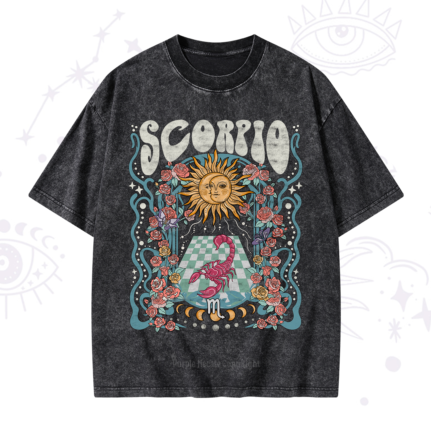 Purplehecate Scorpio Spirit Zodiac Washed T-Shirt