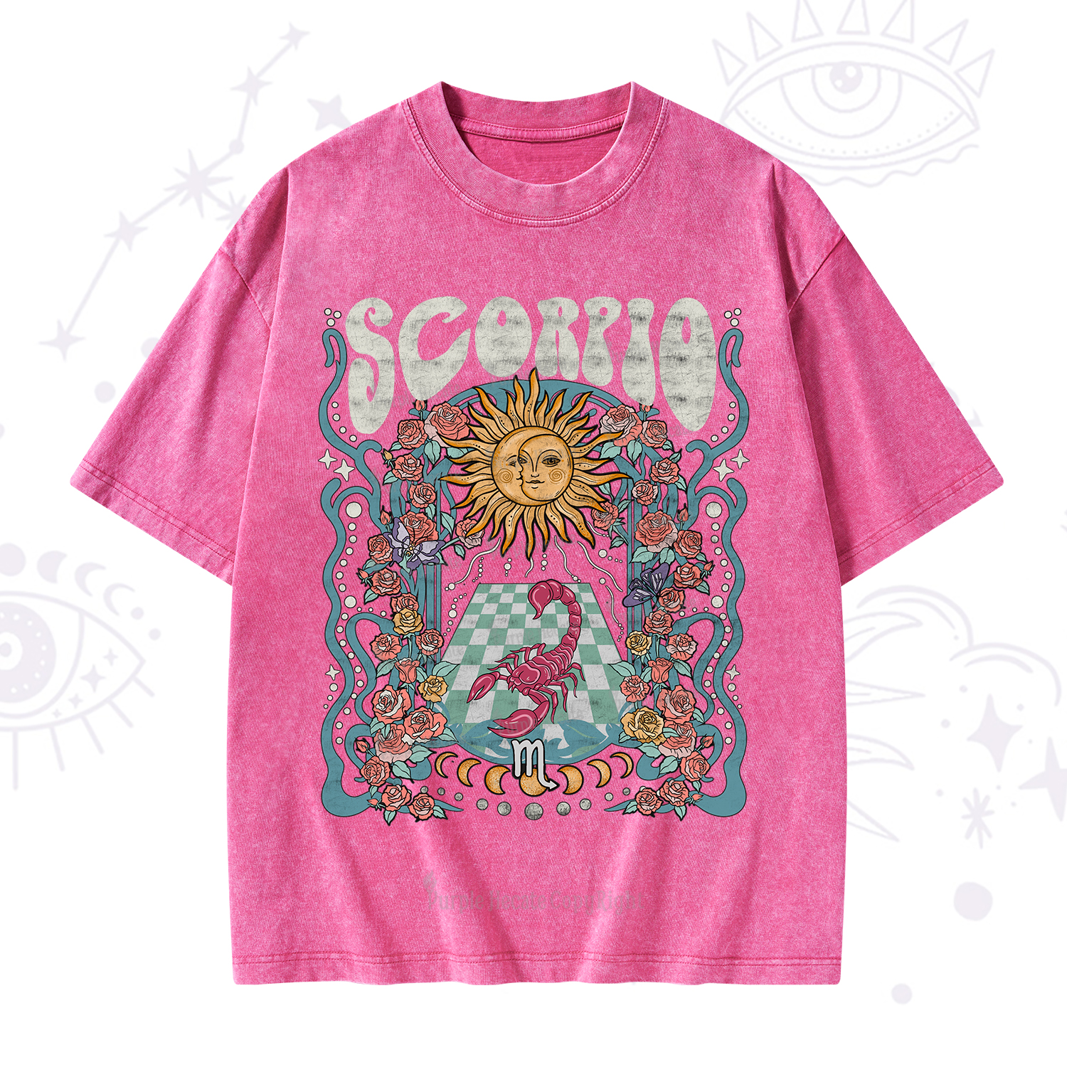 Purplehecate Scorpio Spirit Zodiac Washed T-Shirt