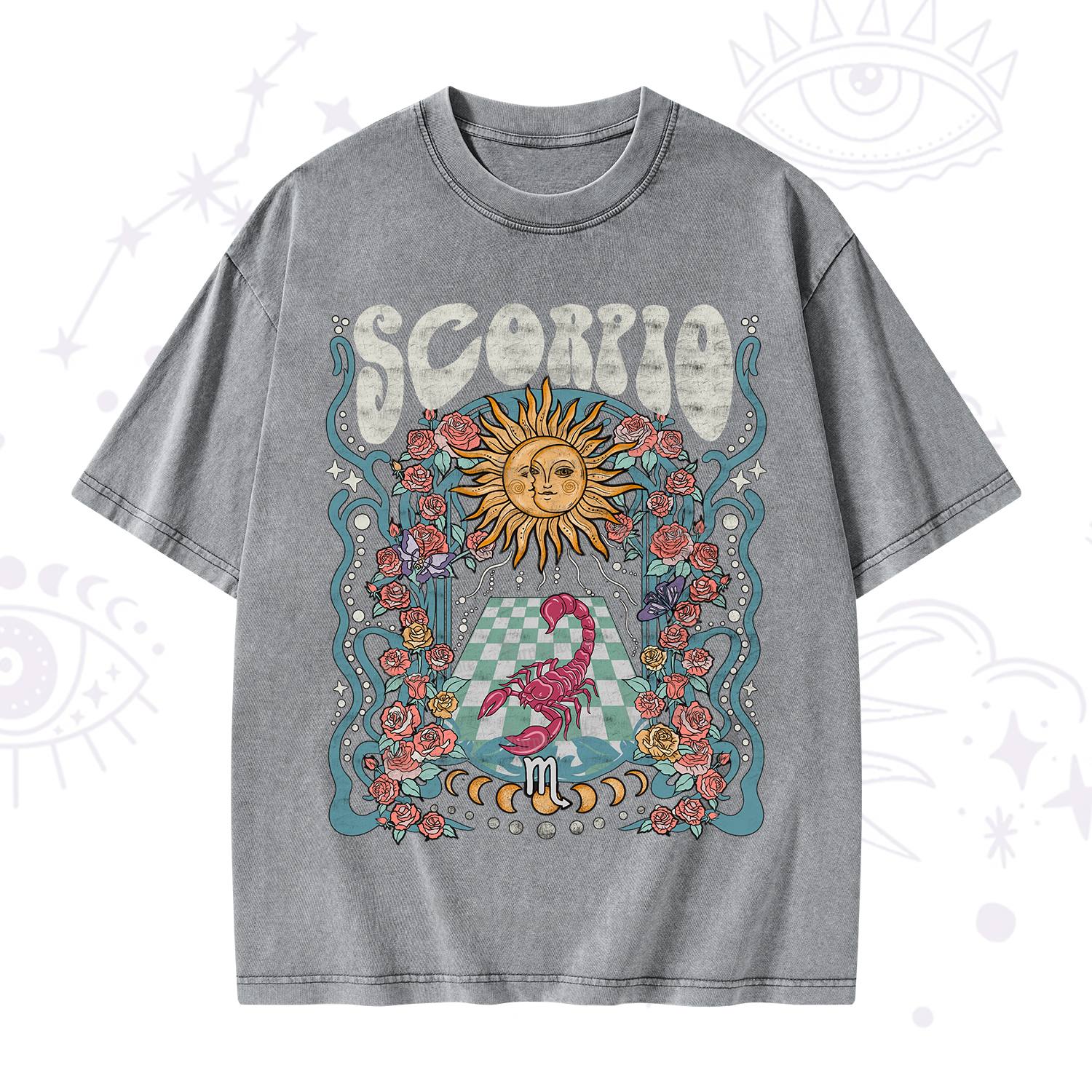 Purplehecate Scorpio Spirit Zodiac Washed T-Shirt