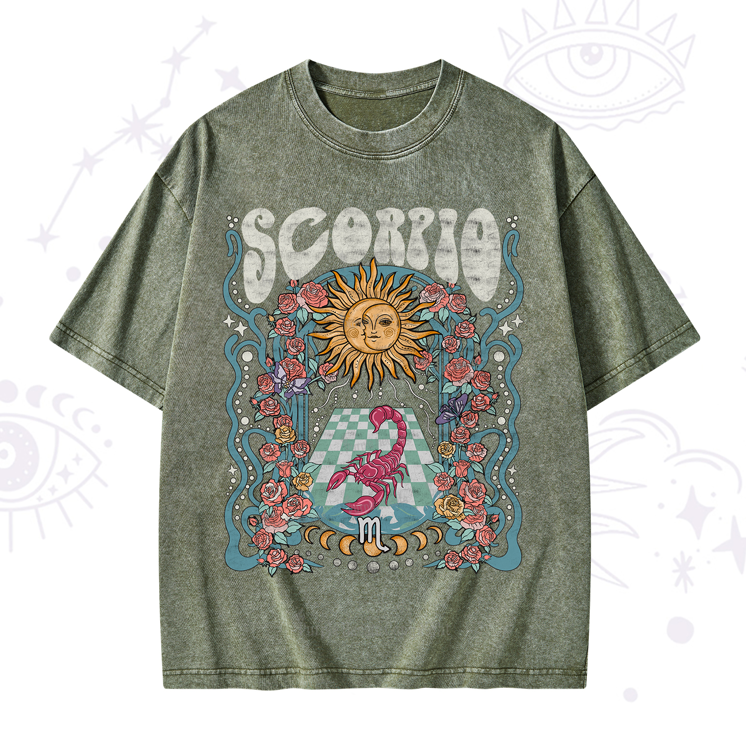 Purplehecate Scorpio Spirit Zodiac Washed T-Shirt