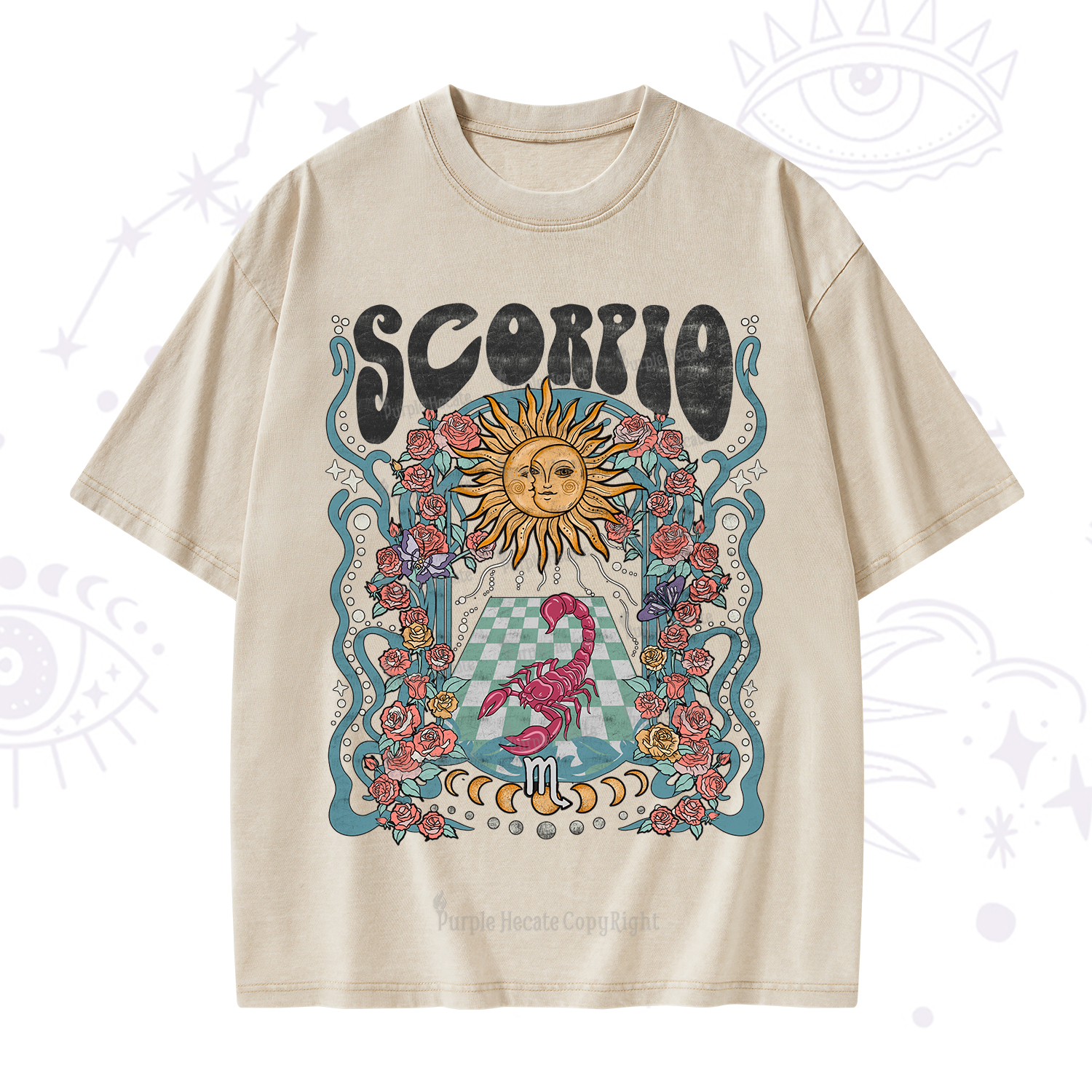 Purplehecate Scorpio Spirit Zodiac Washed T-Shirt