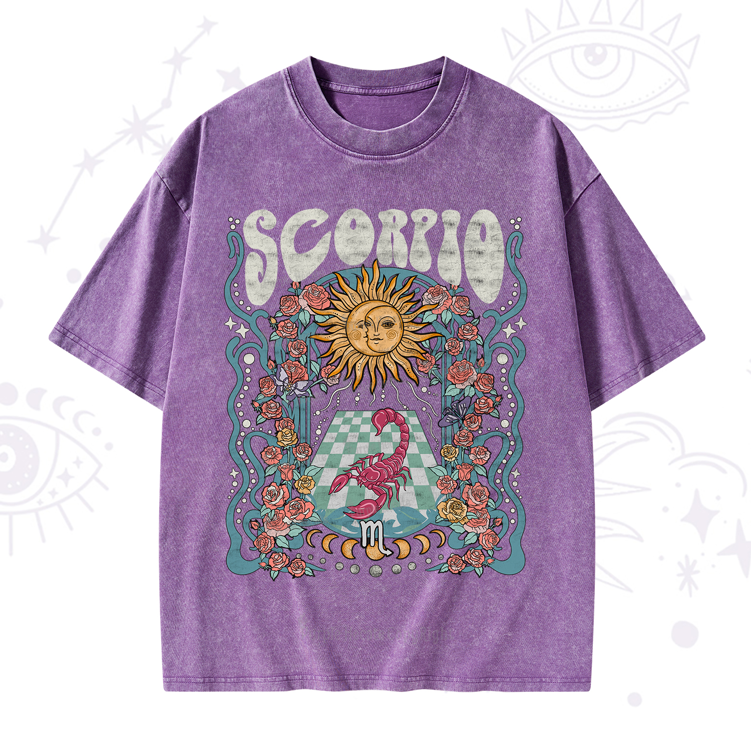 Purplehecate Scorpio Spirit Zodiac Washed T-Shirt