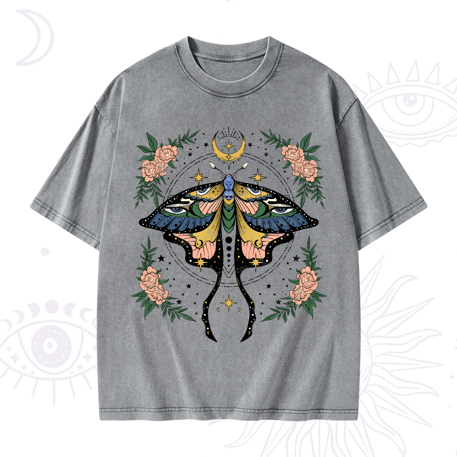 Purplehecate Mystical Moth Washed T-Shirt