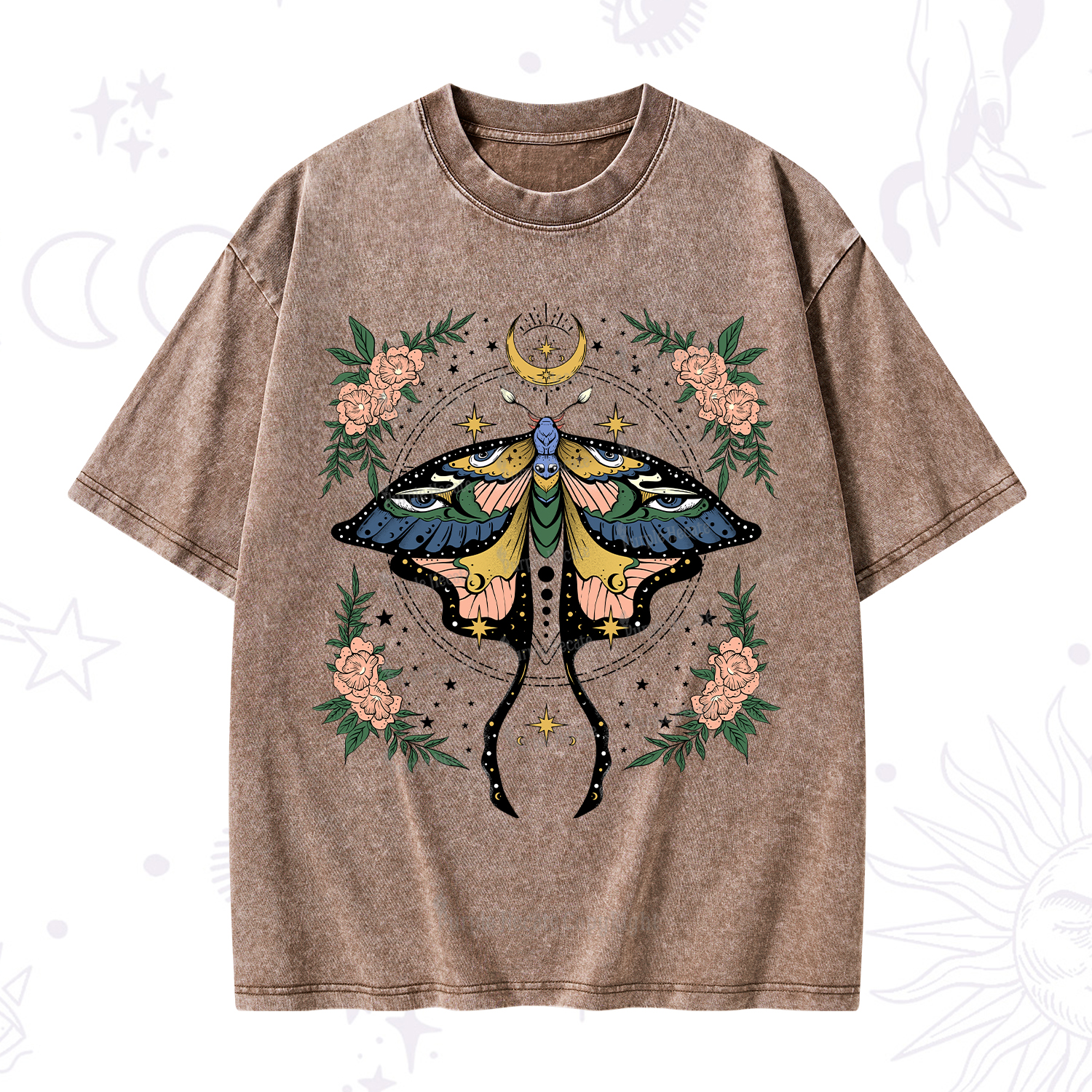 Purplehecate Mystical Moth Washed T-Shirt