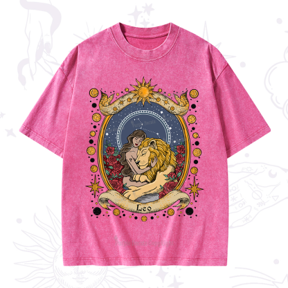 Purplehecate Celestial Leo Zodiac Washed T-Shirt