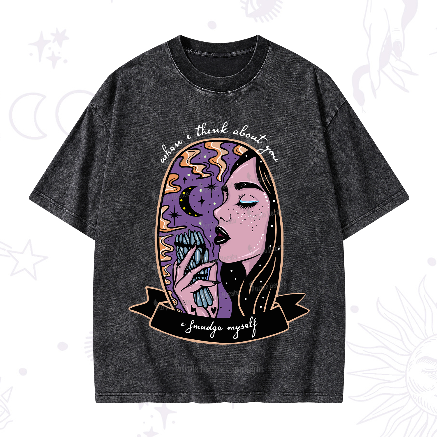 Purplehecate When I Think About You Washed T-Shirt
