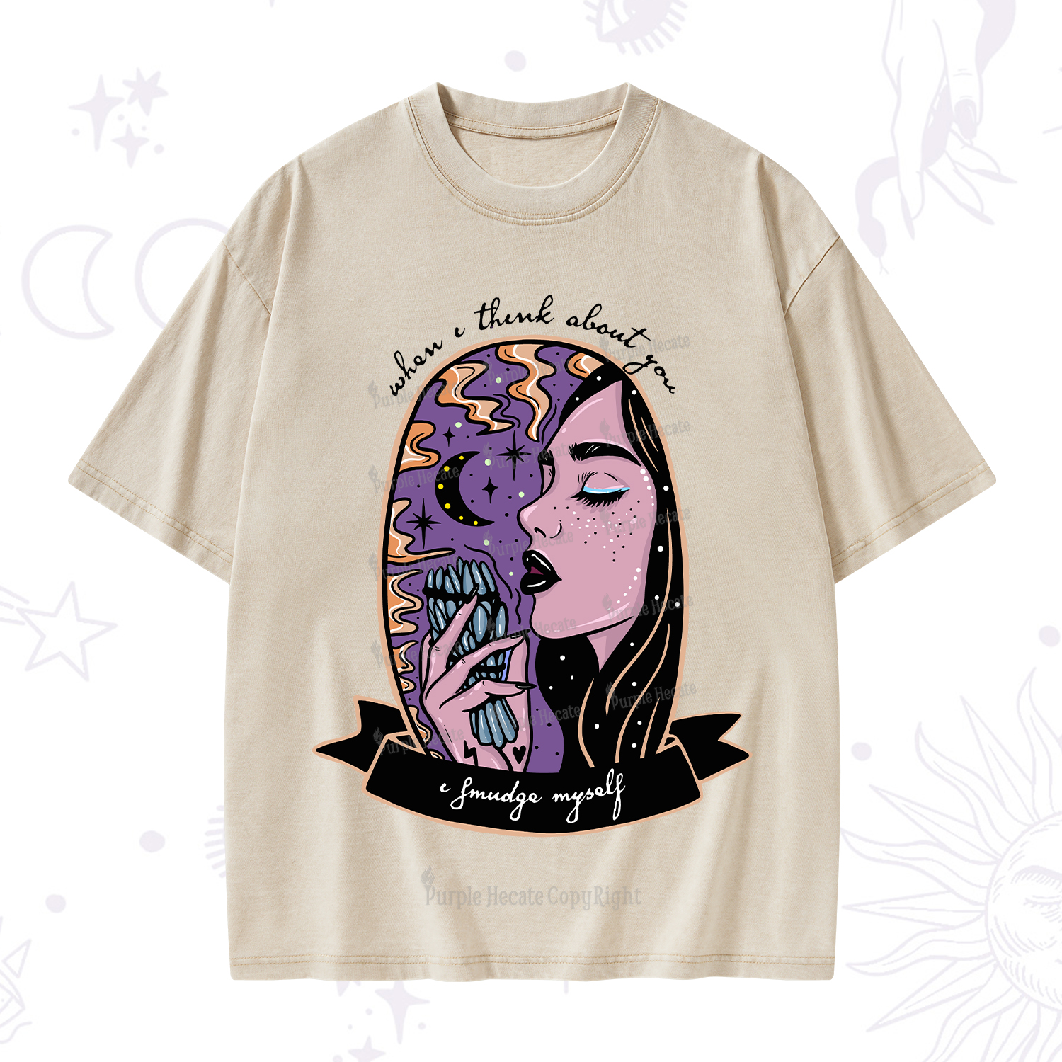Purplehecate When I Think About You Washed T-Shirt