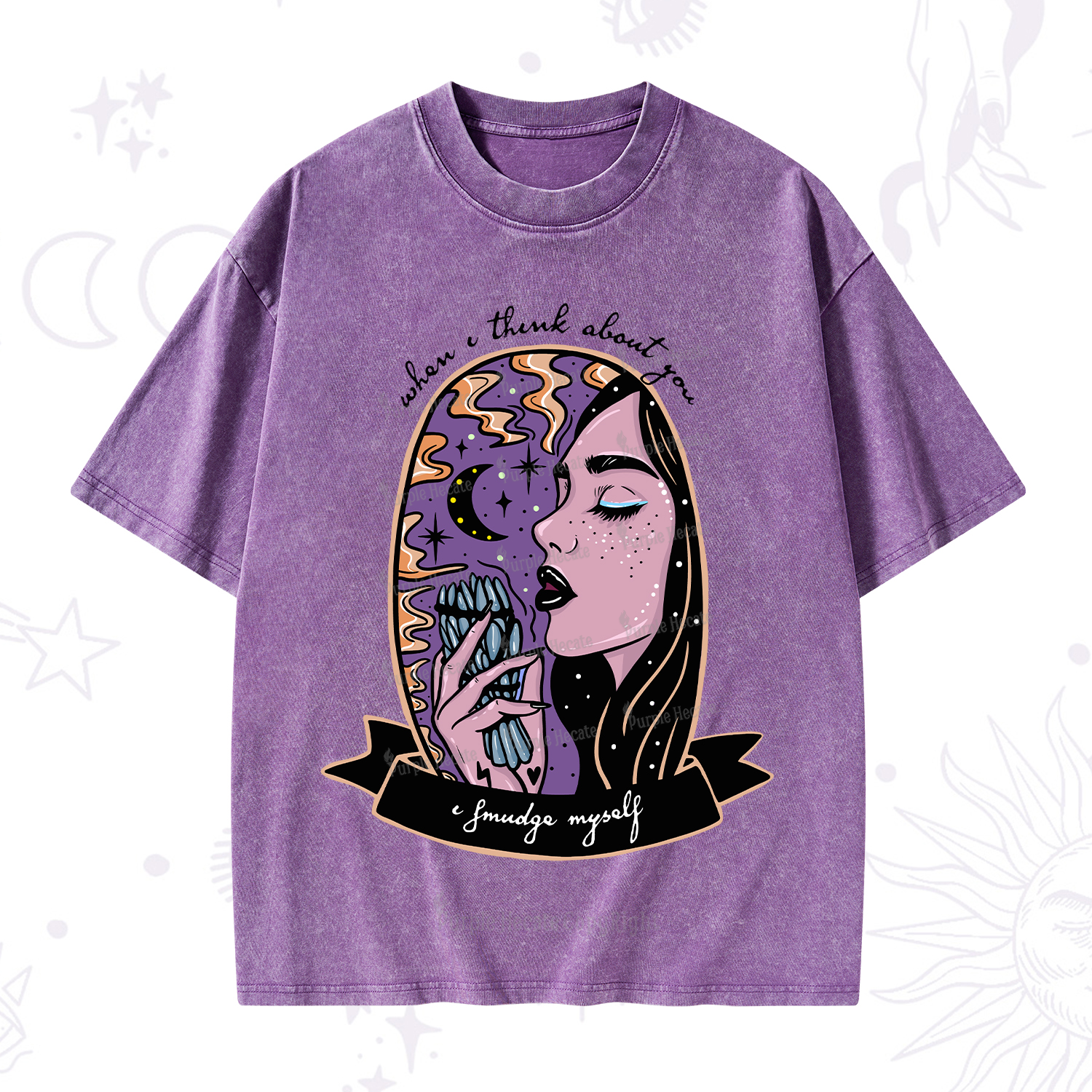 Purplehecate When I Think About You Washed T-Shirt