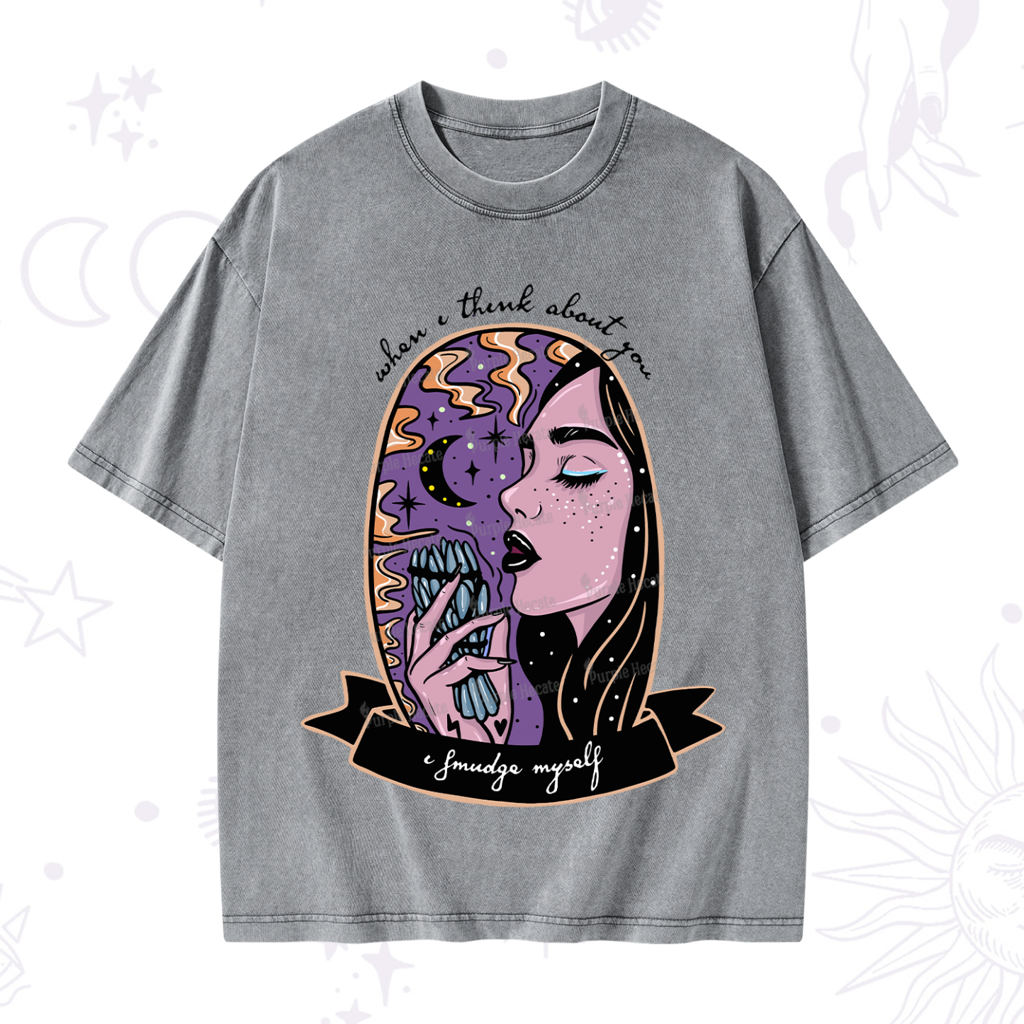 Purplehecate When I Think About You Washed T-Shirt