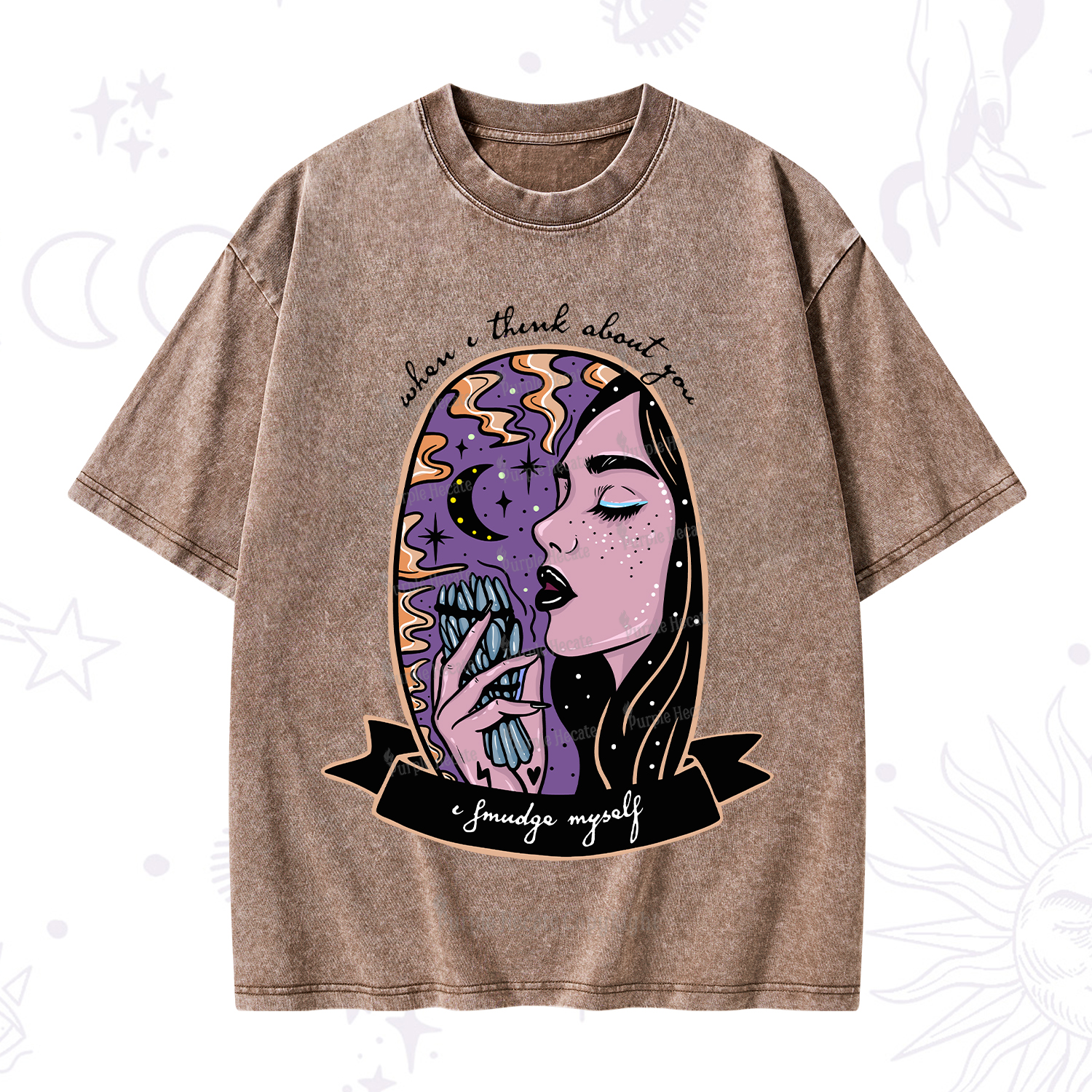 Purplehecate When I Think About You Washed T-Shirt