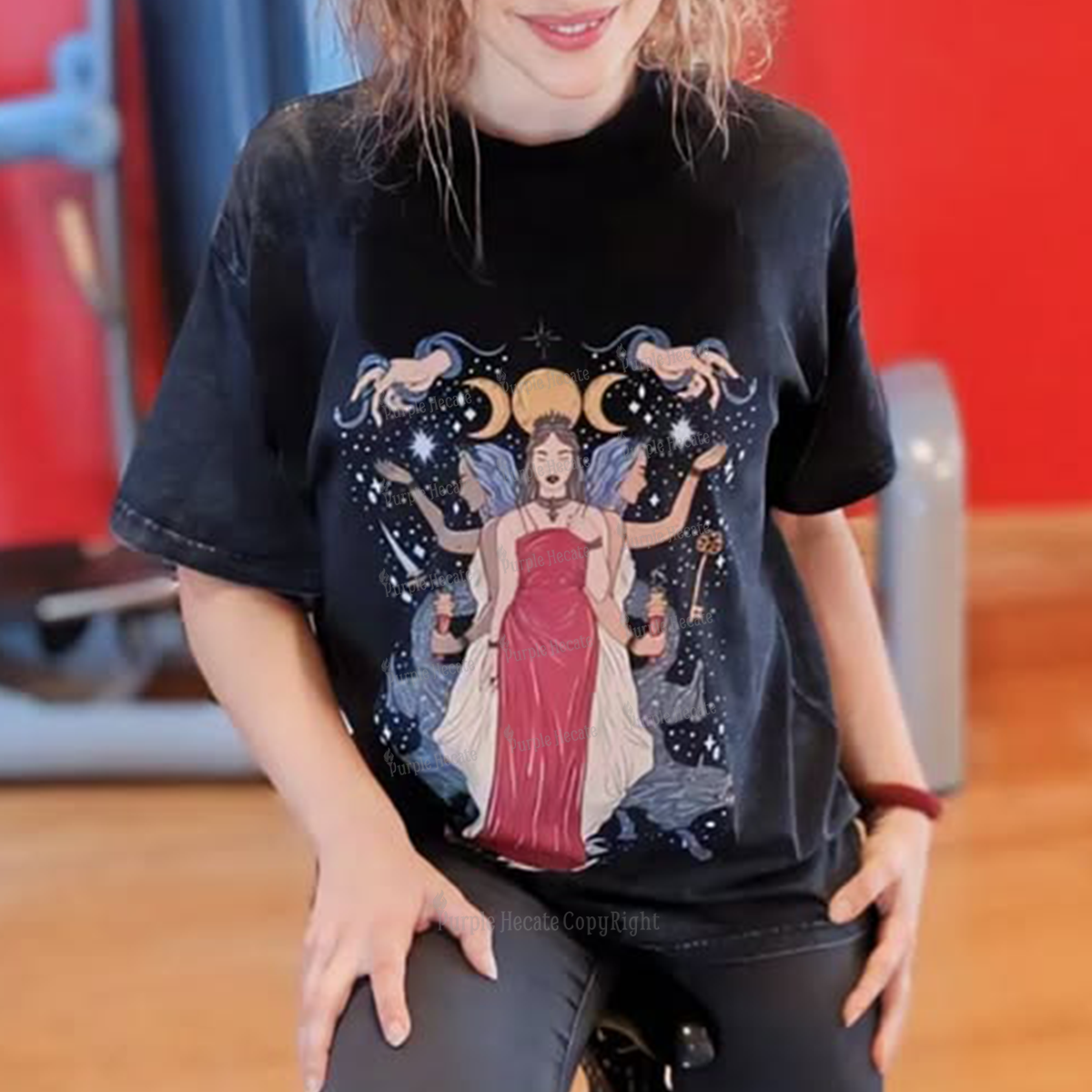 Purplehecate The Triple Goddess Hecate Washed T-Shirt