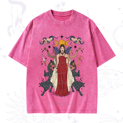 Purplehecate The Triple Goddess Hecate Washed T-Shirt