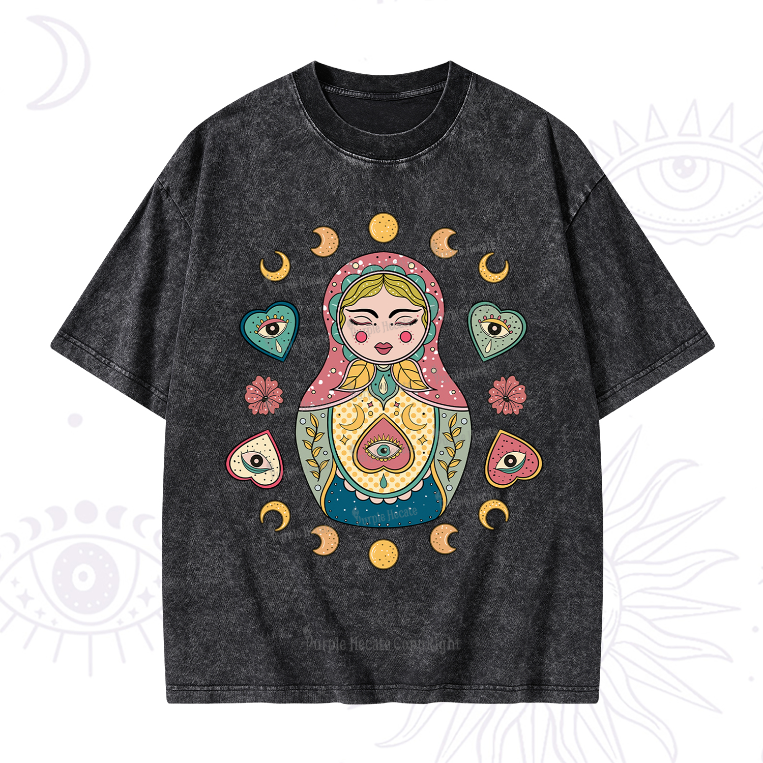 Purplehecate Nesting Doll Washed T-Shirt